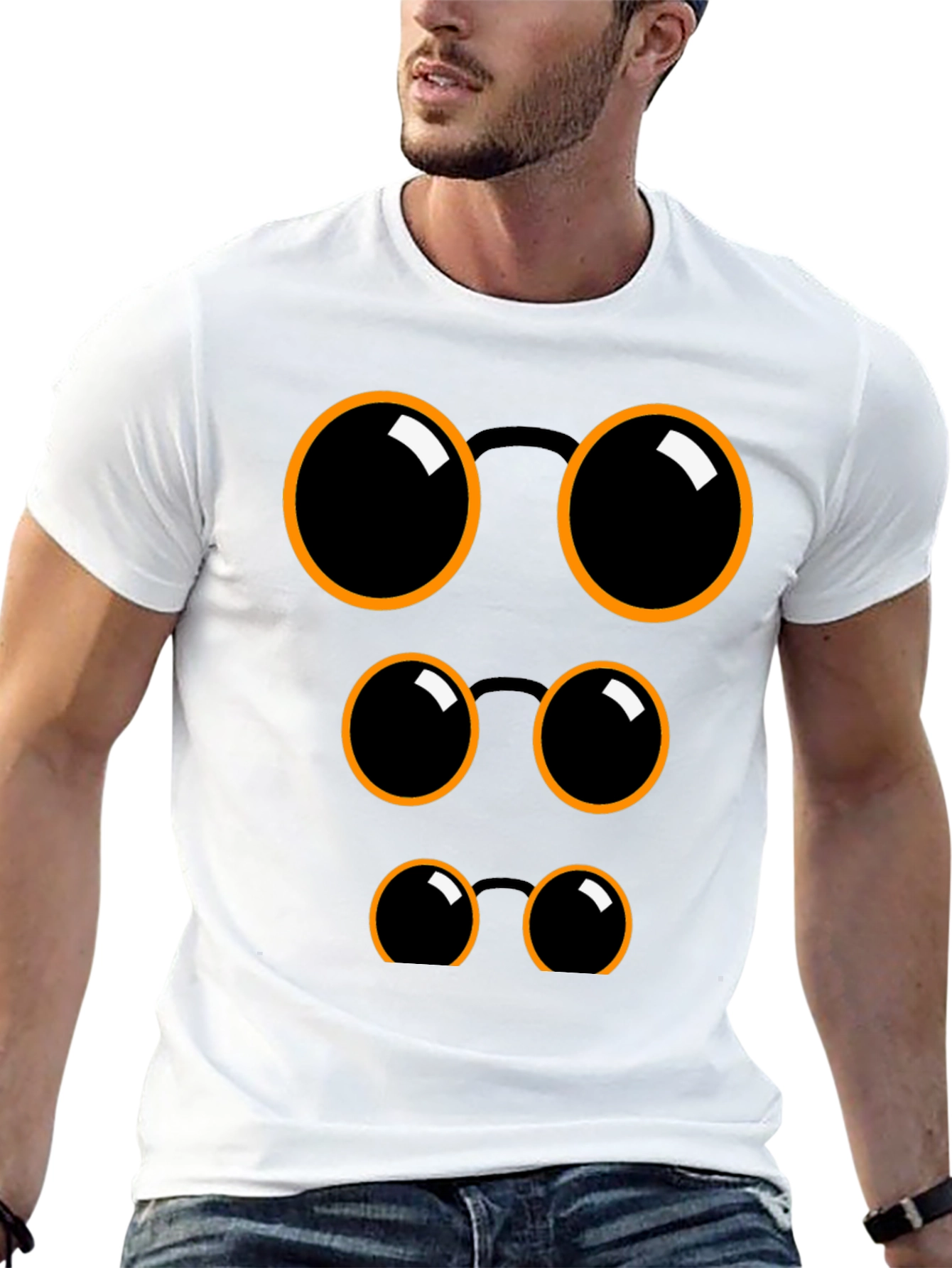 Funny Eyeglasses Graphic Black T-Shirt