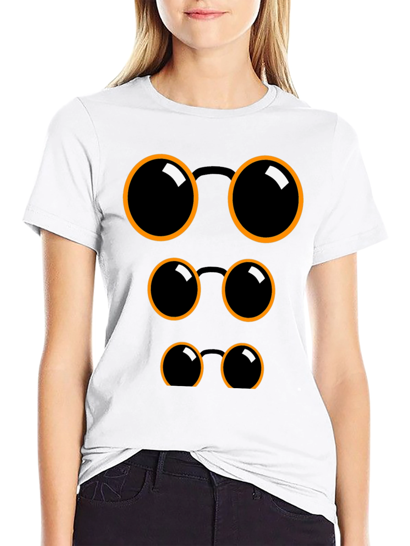 Funny Eyeglasses Graphic Black T-Shirt