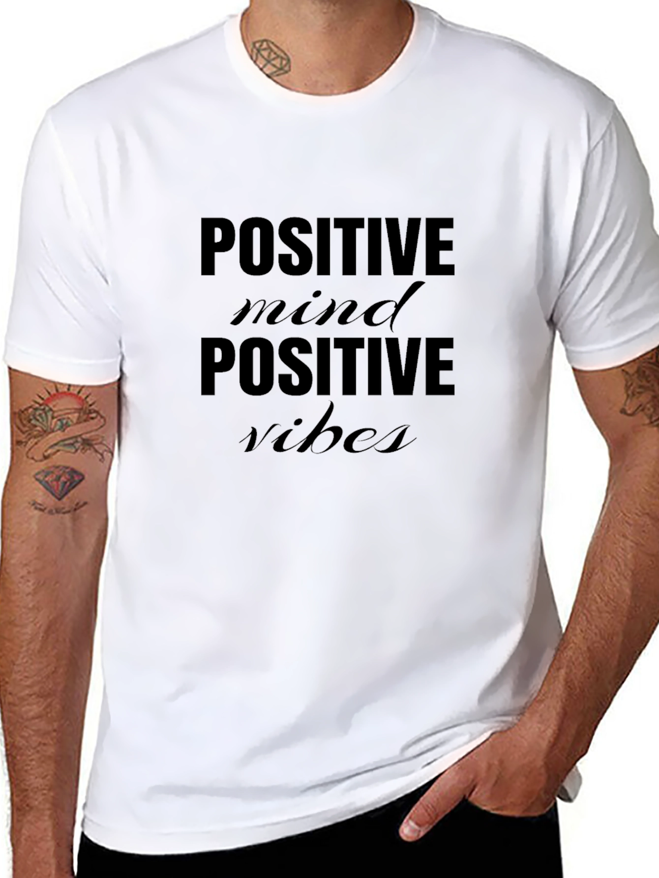Positive Mind Positive Vibes Black T-Shirt