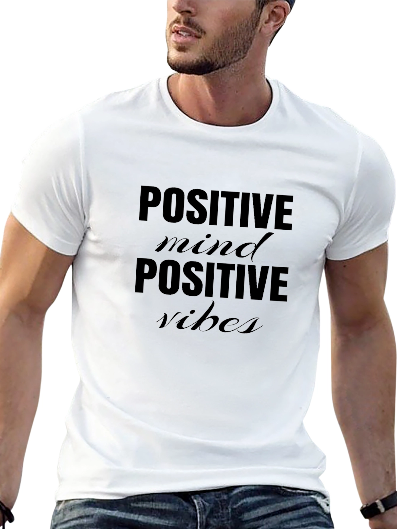 Positive Mind Positive Vibes Black T-Shirt