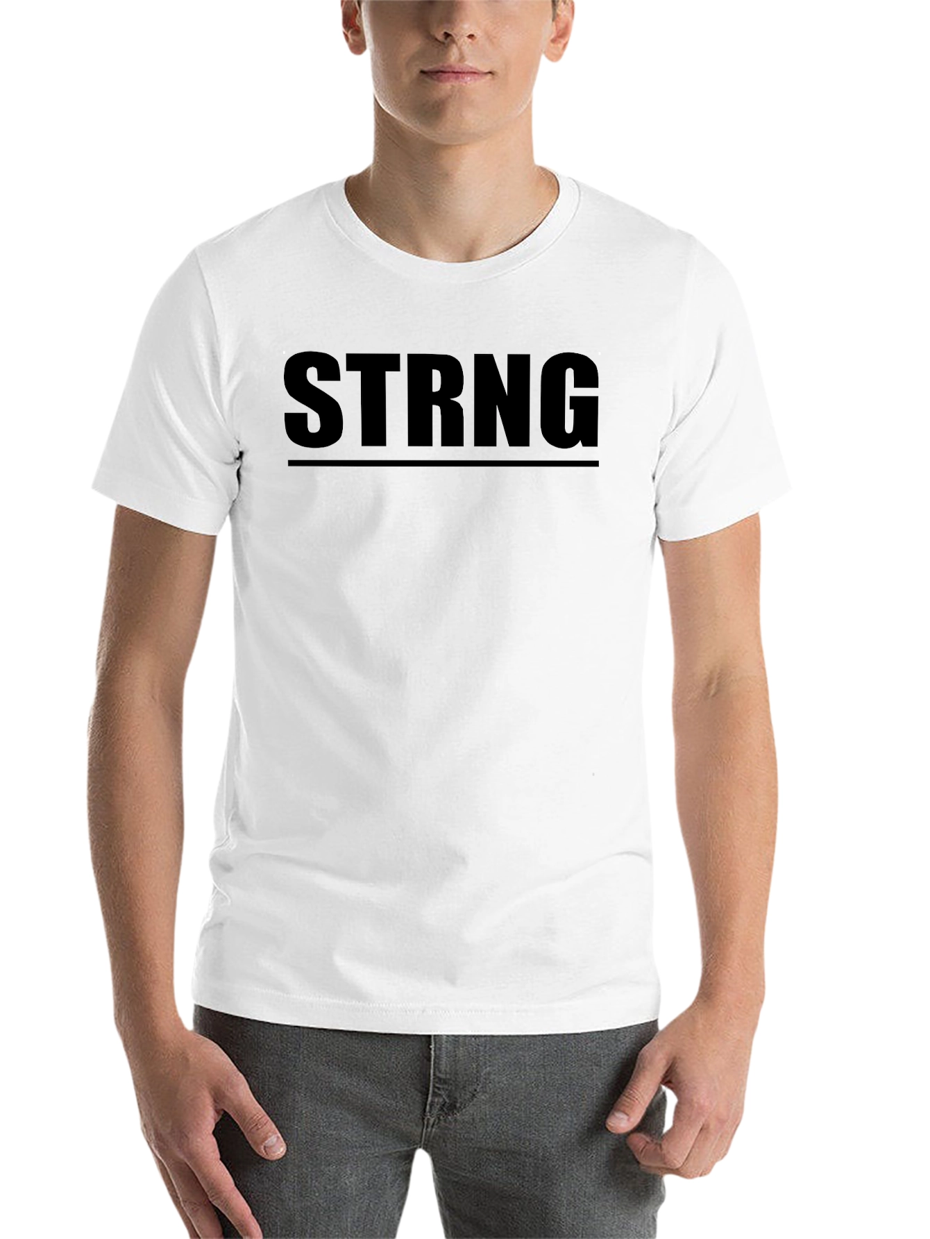 STRNG Graphic Tee - Black Cotton Crew Neck
