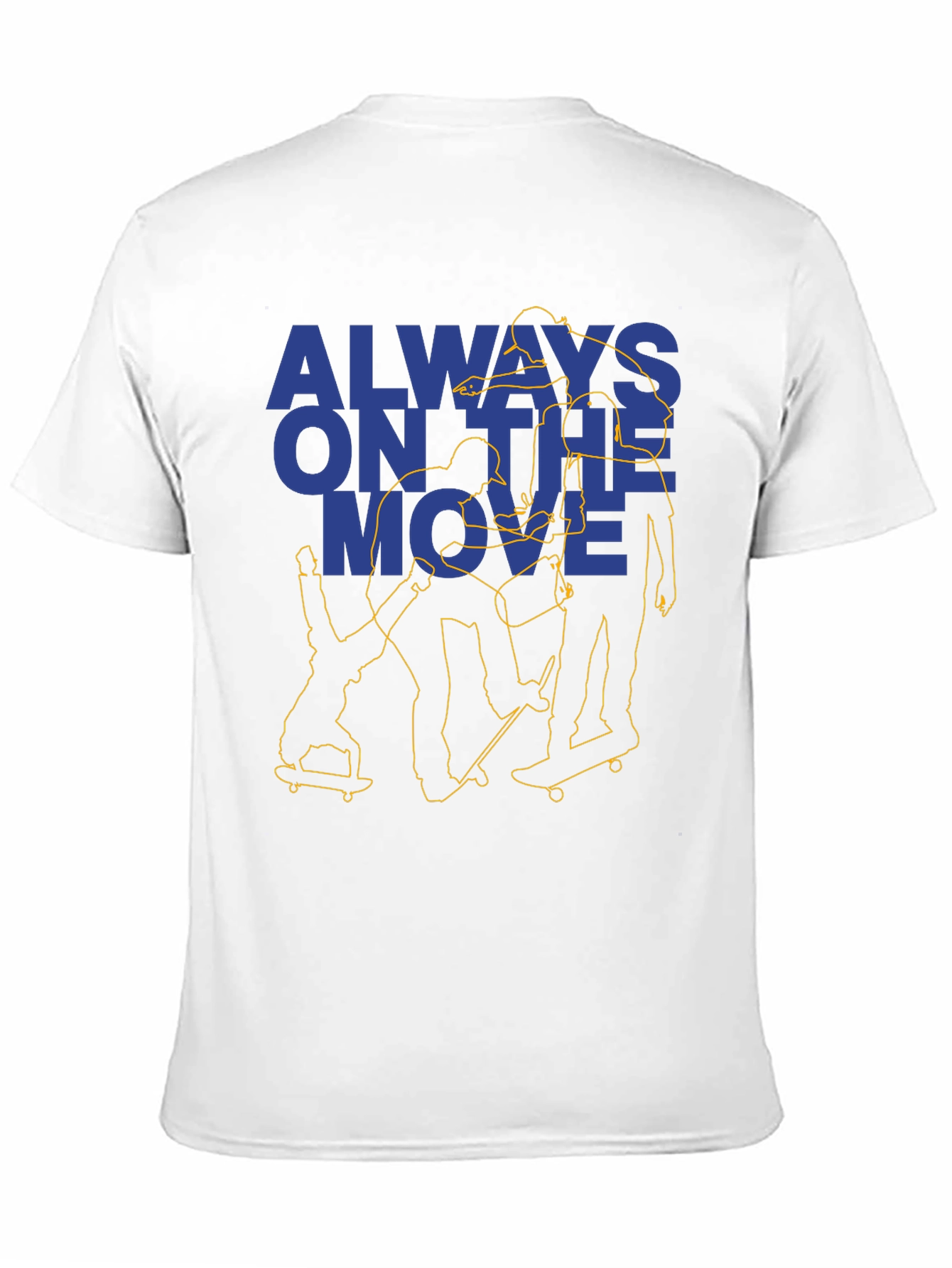 Always On the Move Skateboarder Black Graphic Tee