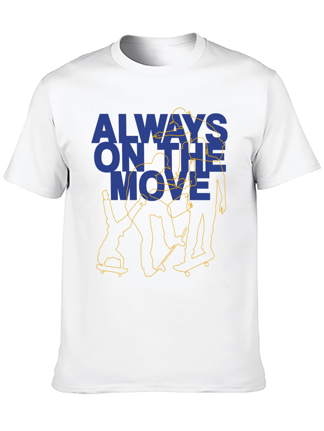 Always On the Move Skateboarder Black Graphic Tee