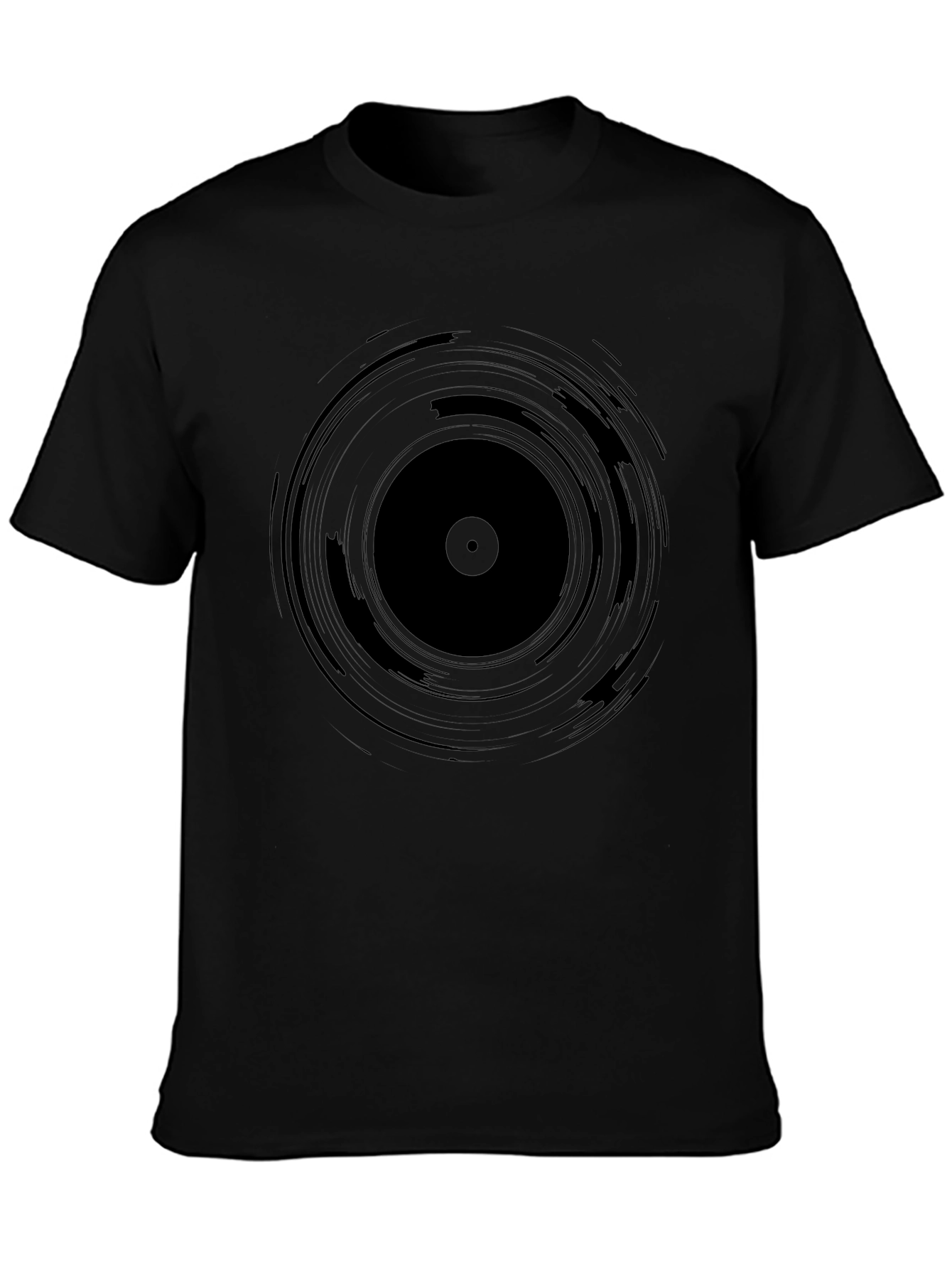 Vinyl Record Graphic Tee - Black