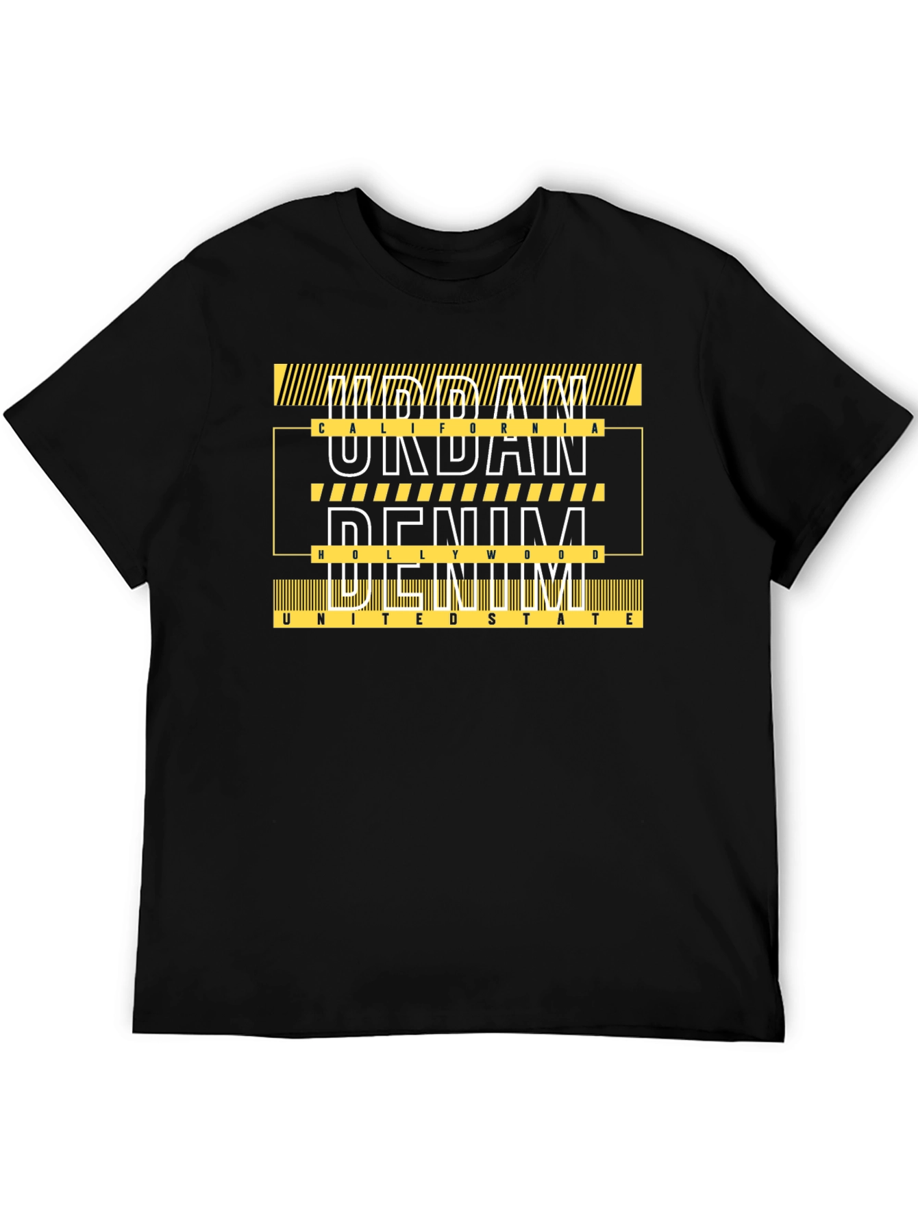 Urban Denim Graphic Tee - Black