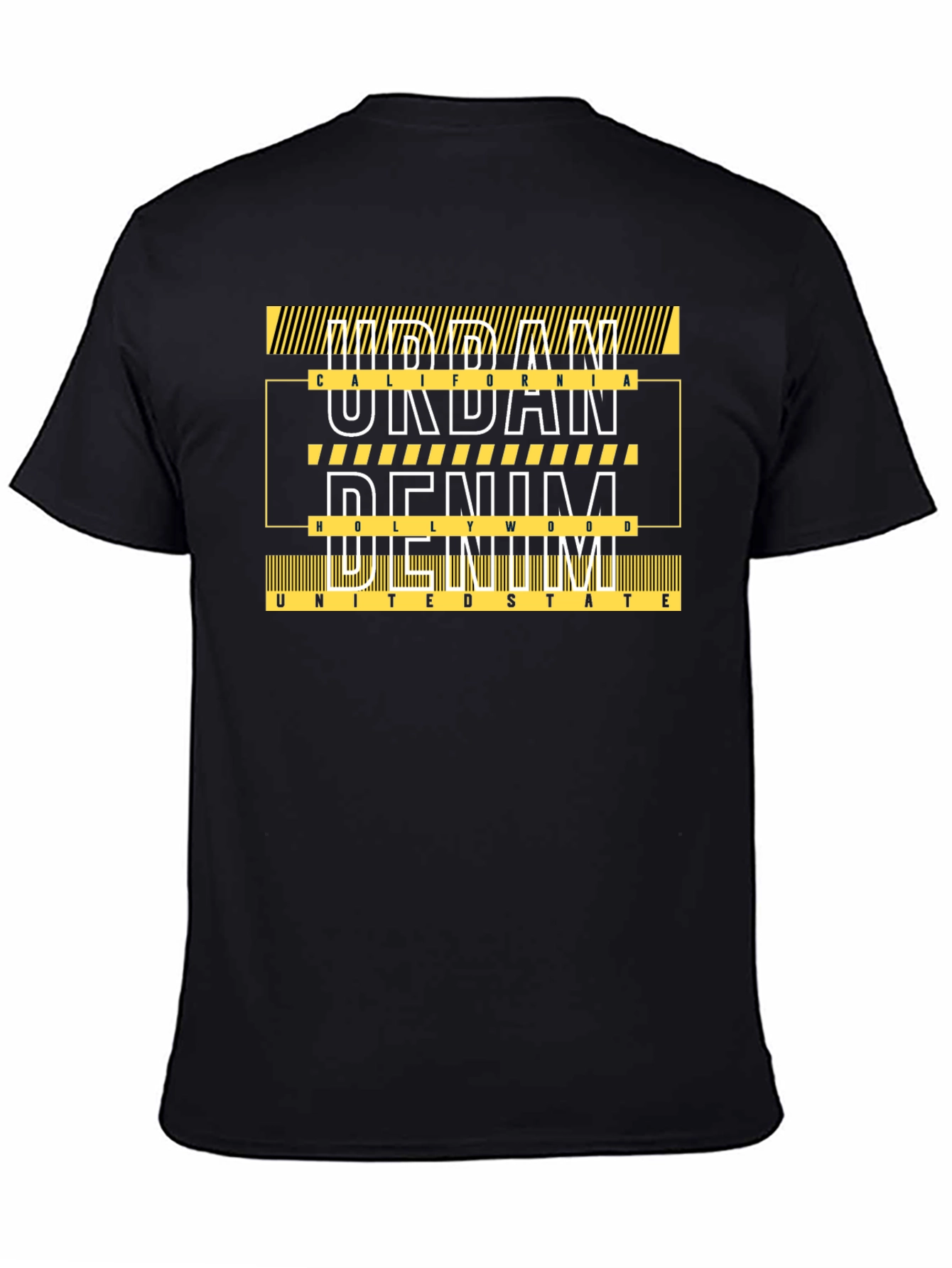 Urban Denim Graphic Tee - Black