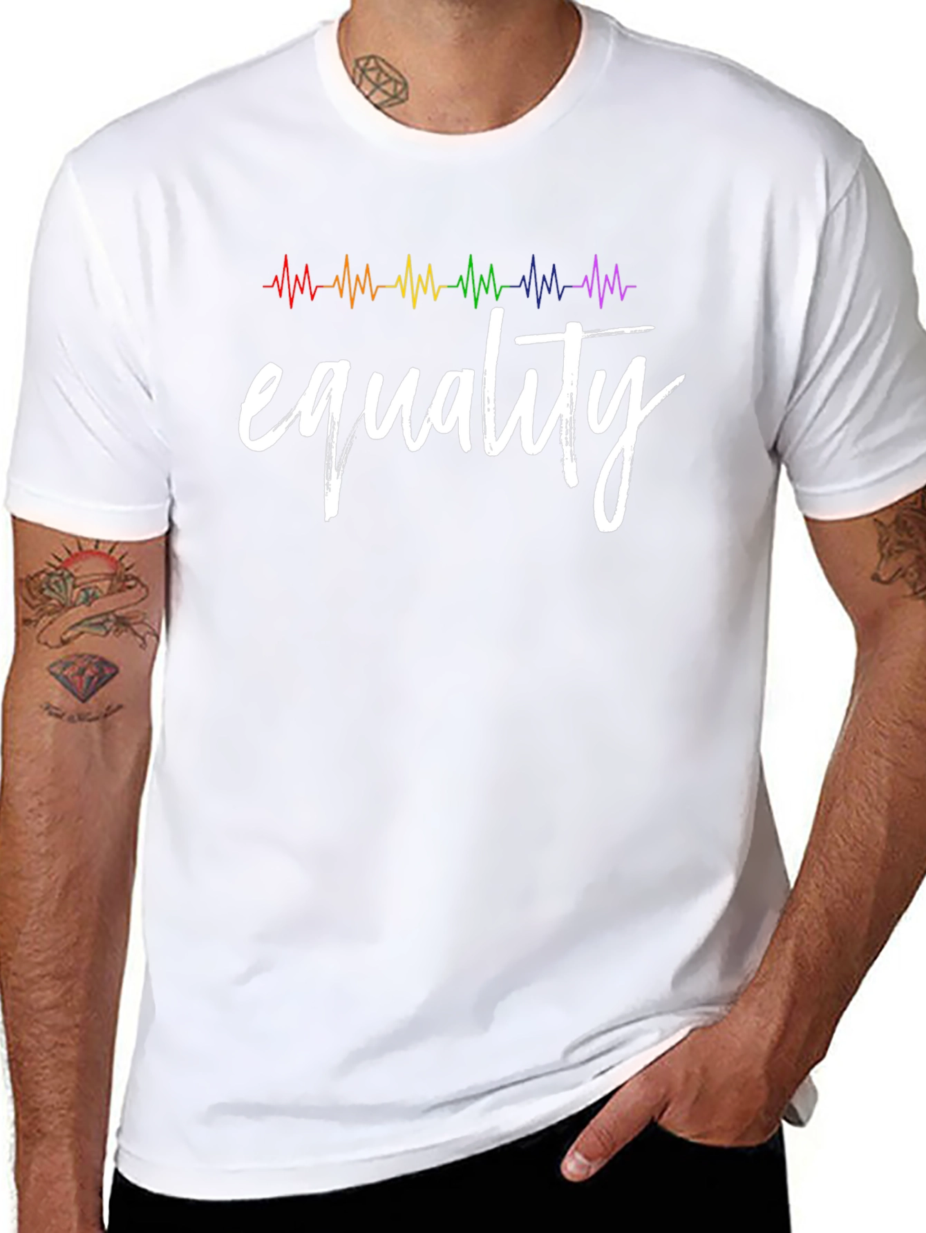 Equality Rainbow Heartbeat T-Shirt