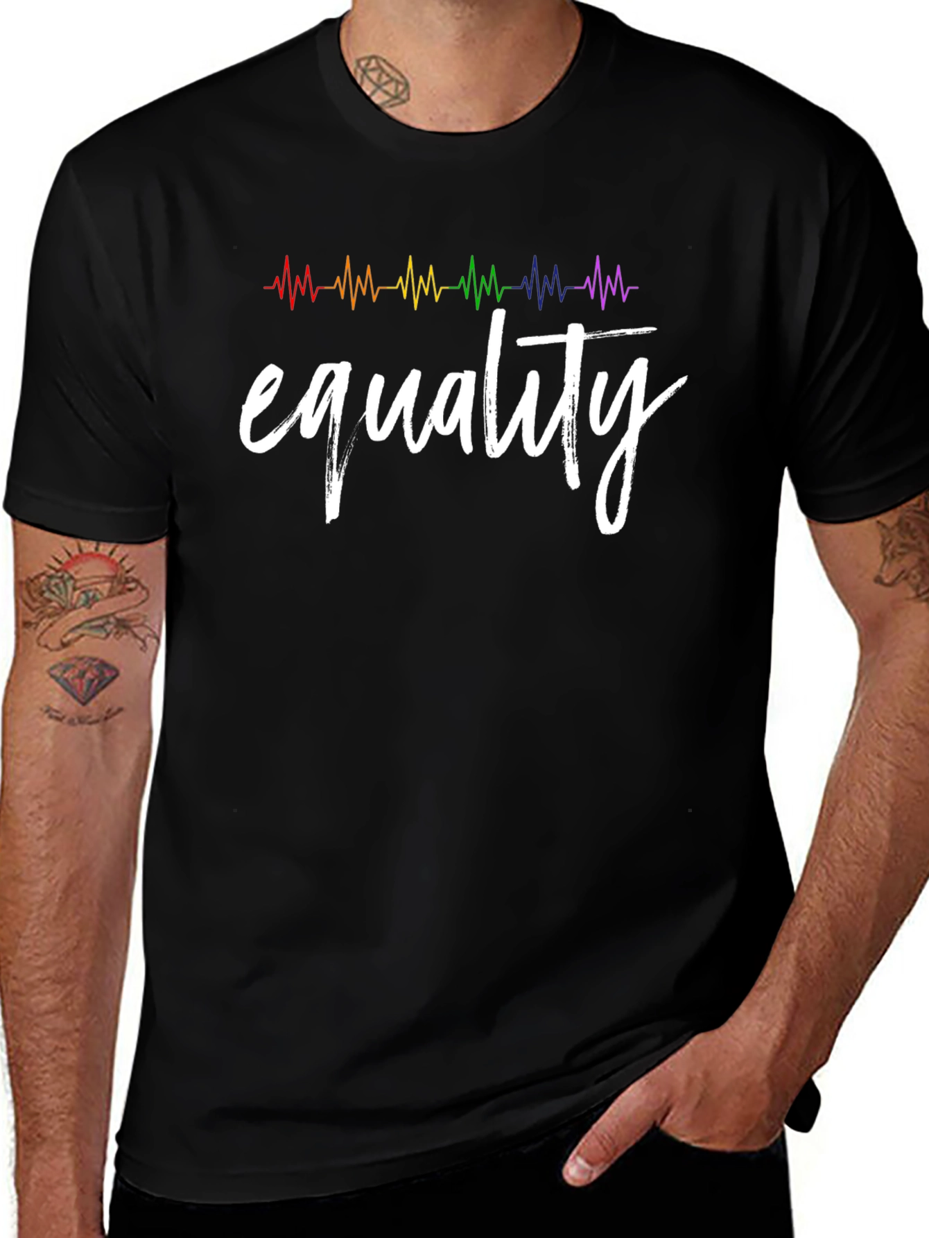 Equality Rainbow Heartbeat T-Shirt