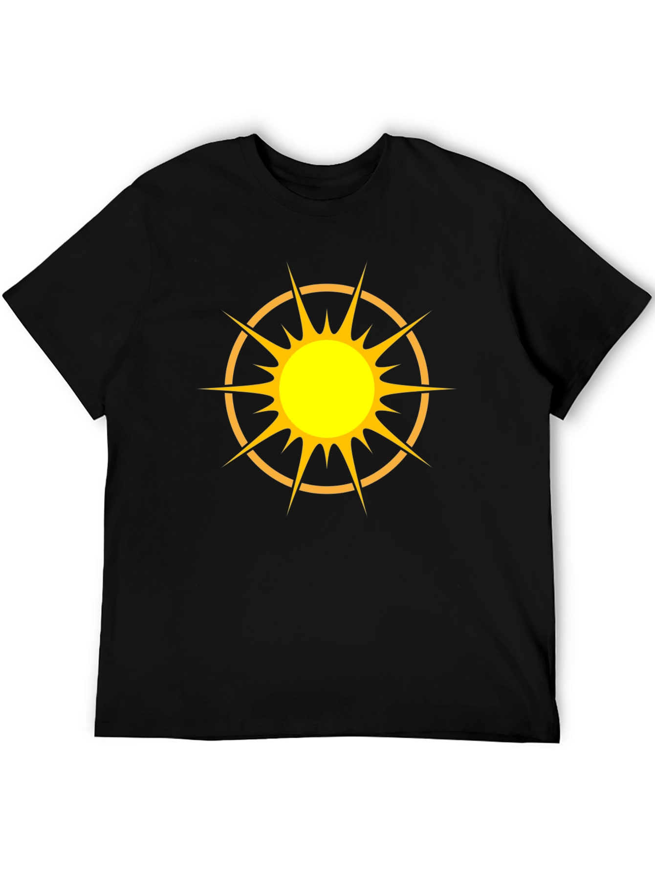 Radiant Sun Graphic Tee - Black Cotton T-Shirt