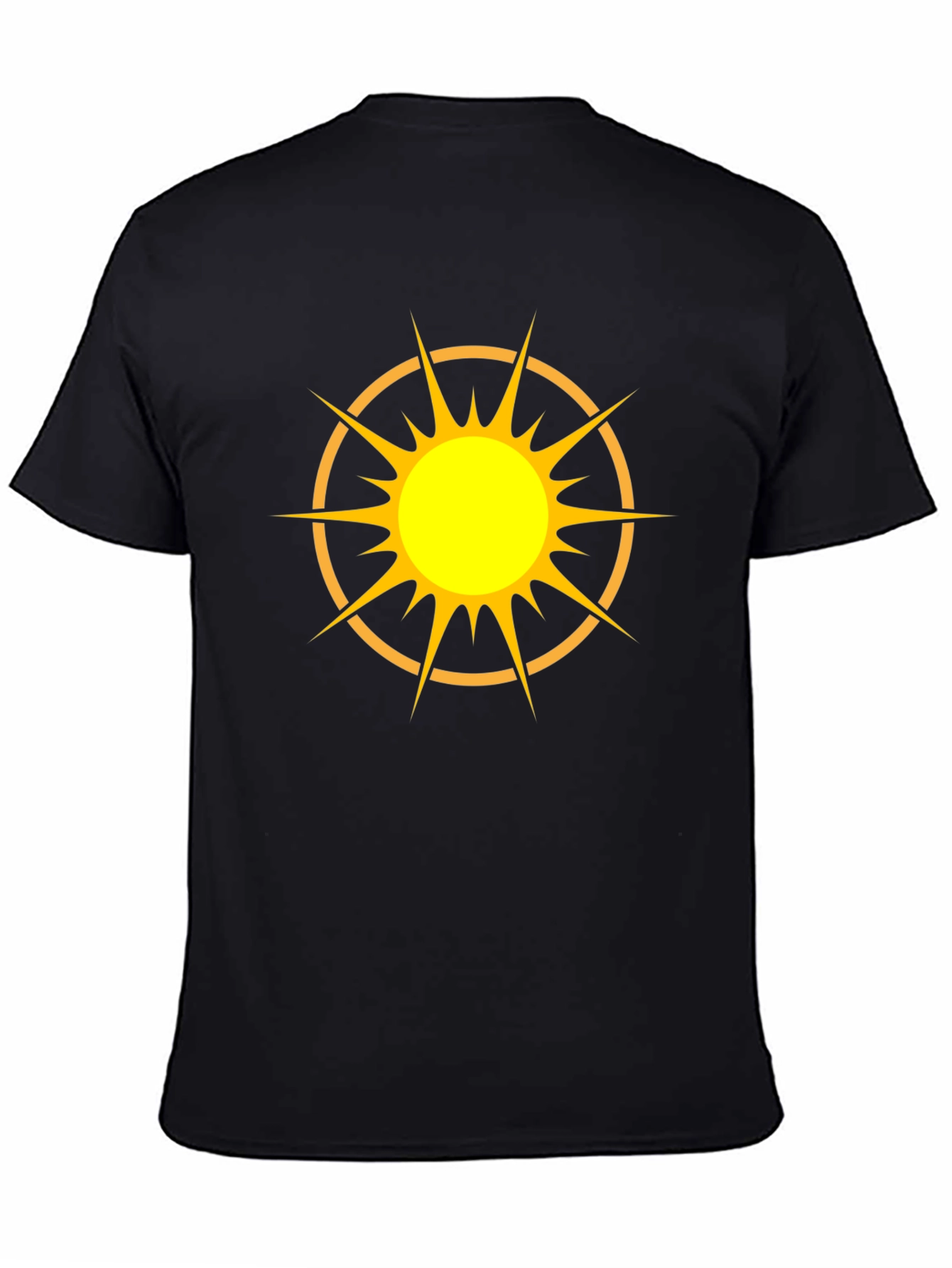 Radiant Sun Graphic Tee - Black Cotton T-Shirt