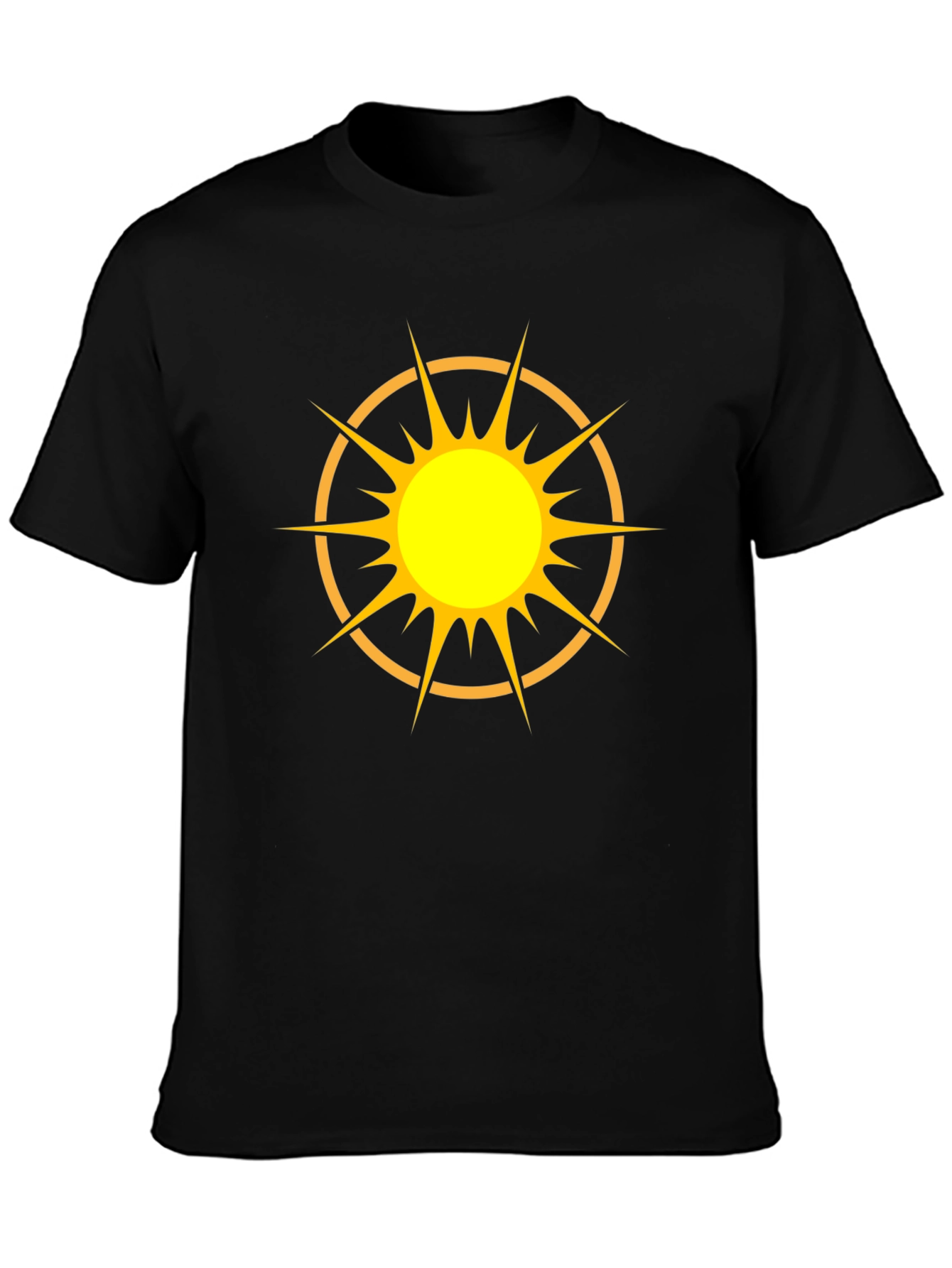 Radiant Sun Graphic Tee - Black Cotton T-Shirt