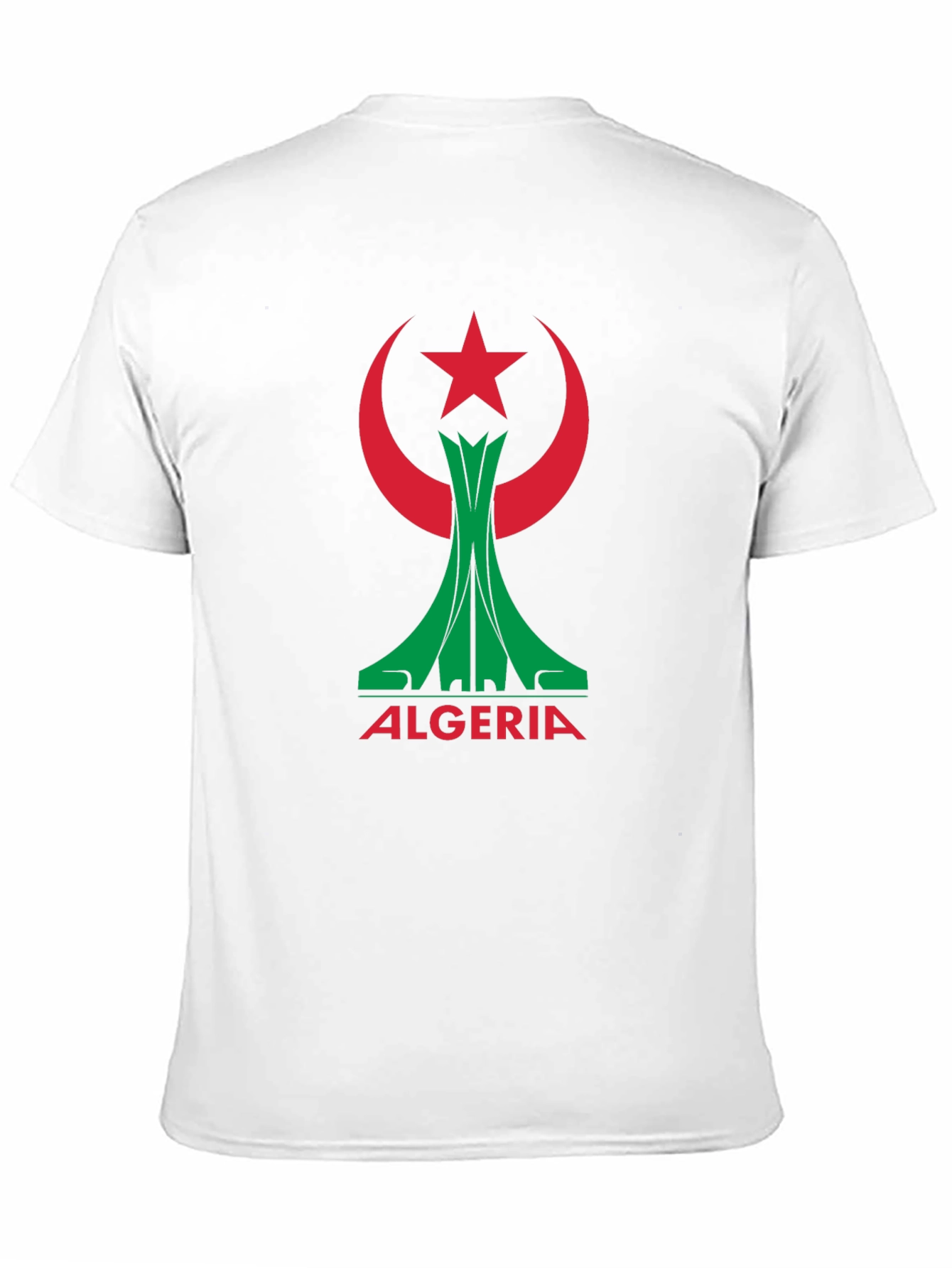 Algeria Flag Graphic Tee - Black Cotton T-Shirt