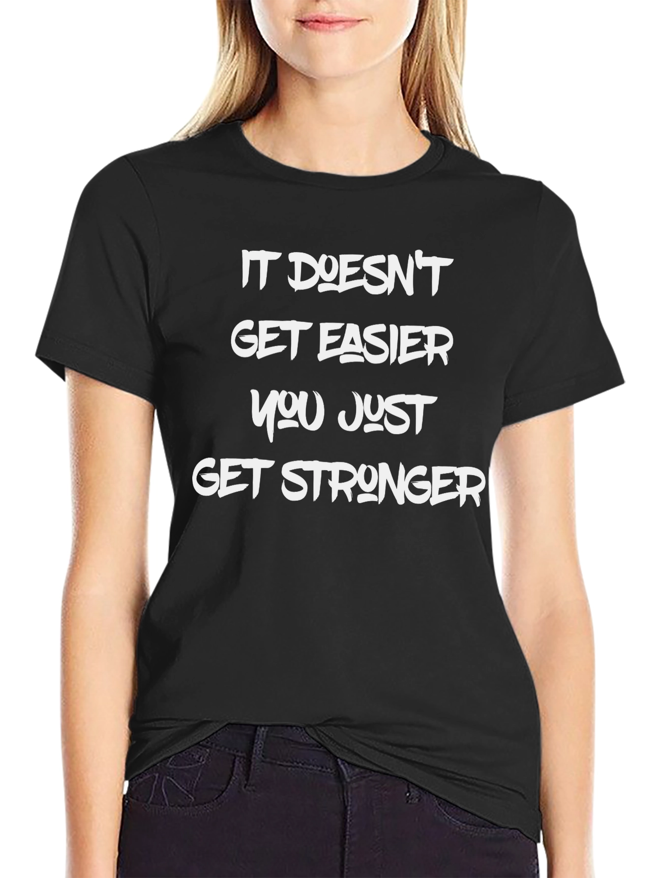 Inspirational Graphic T-Shirt - Get Stronger