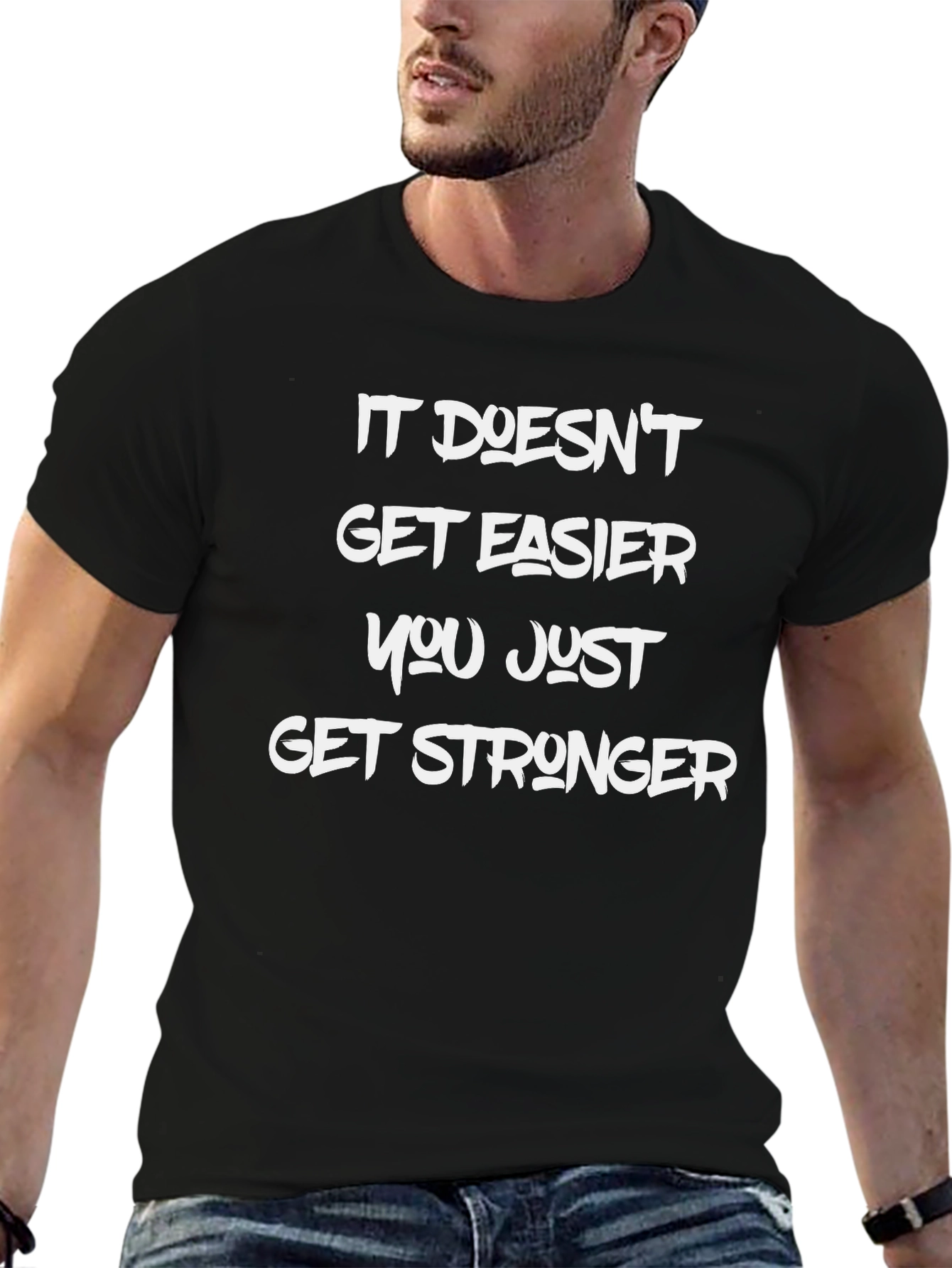 Inspirational Graphic T-Shirt - Get Stronger