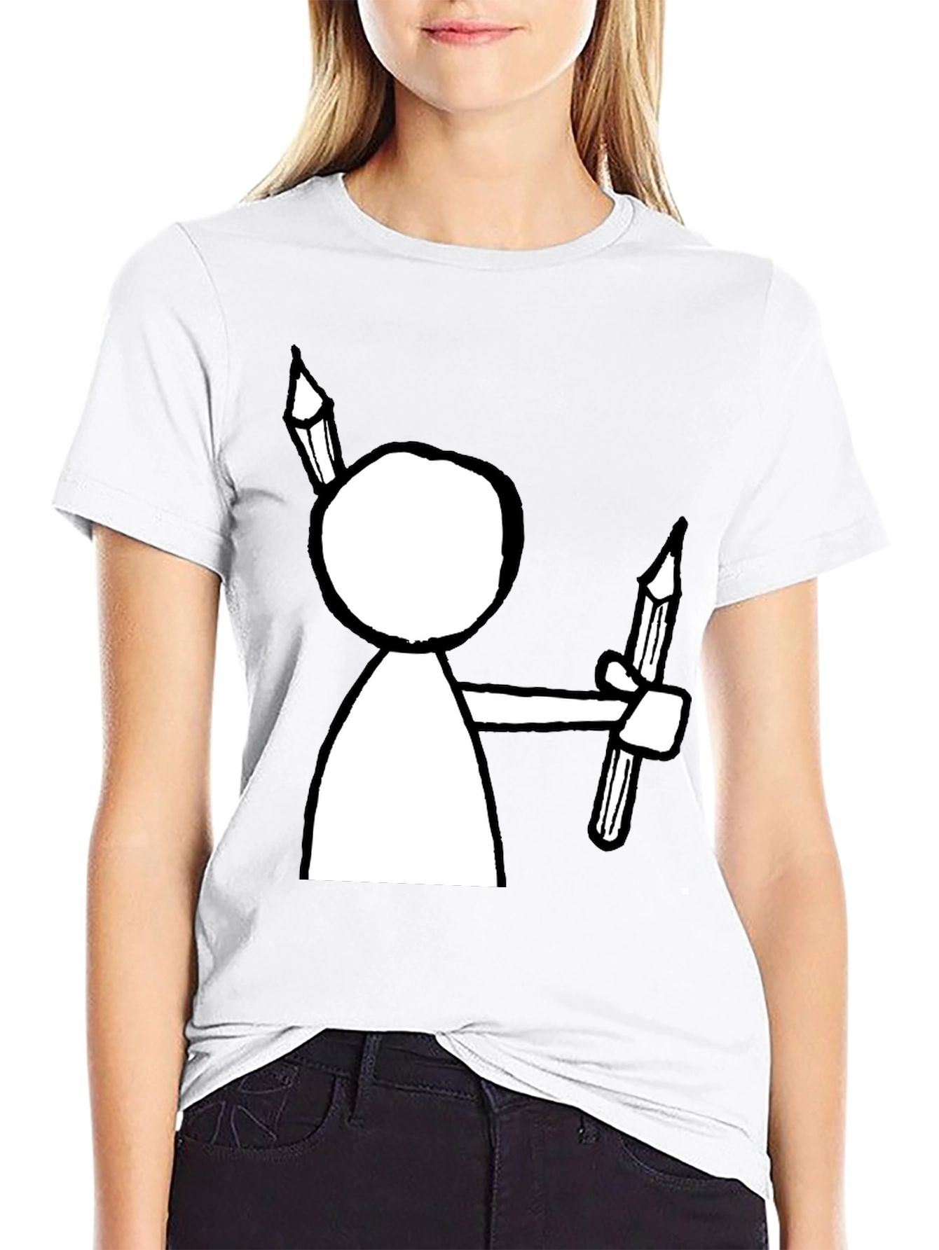 Artist Stick Figure T-Shirt - Funny Drawing Tee