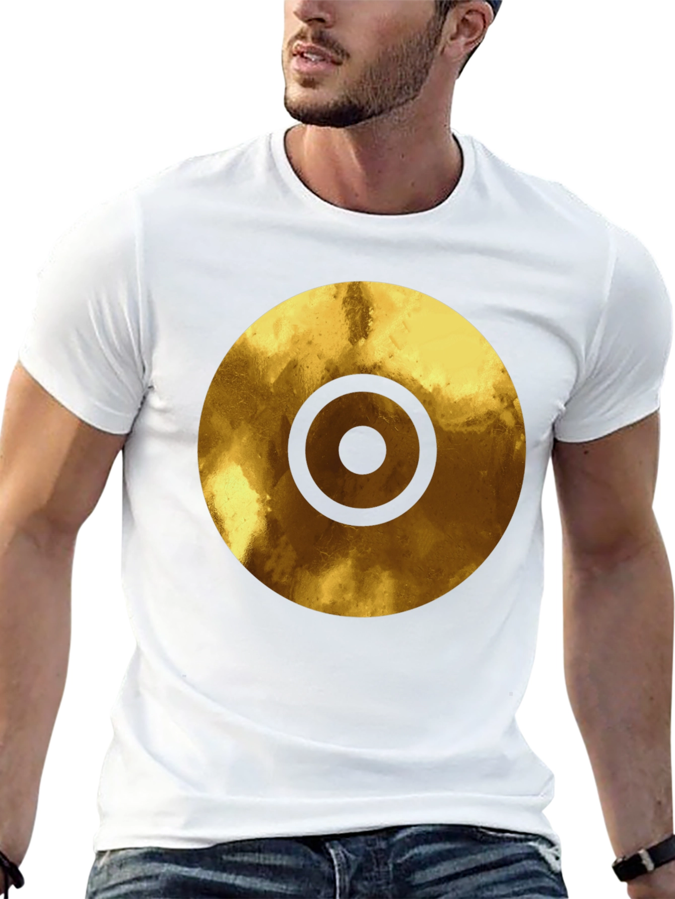 Golden Target Graphic Black T-Shirt