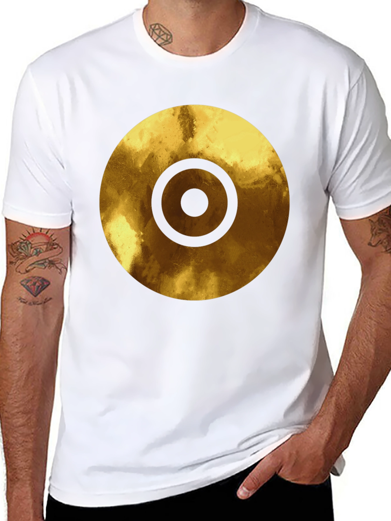 Golden Target Graphic Black T-Shirt