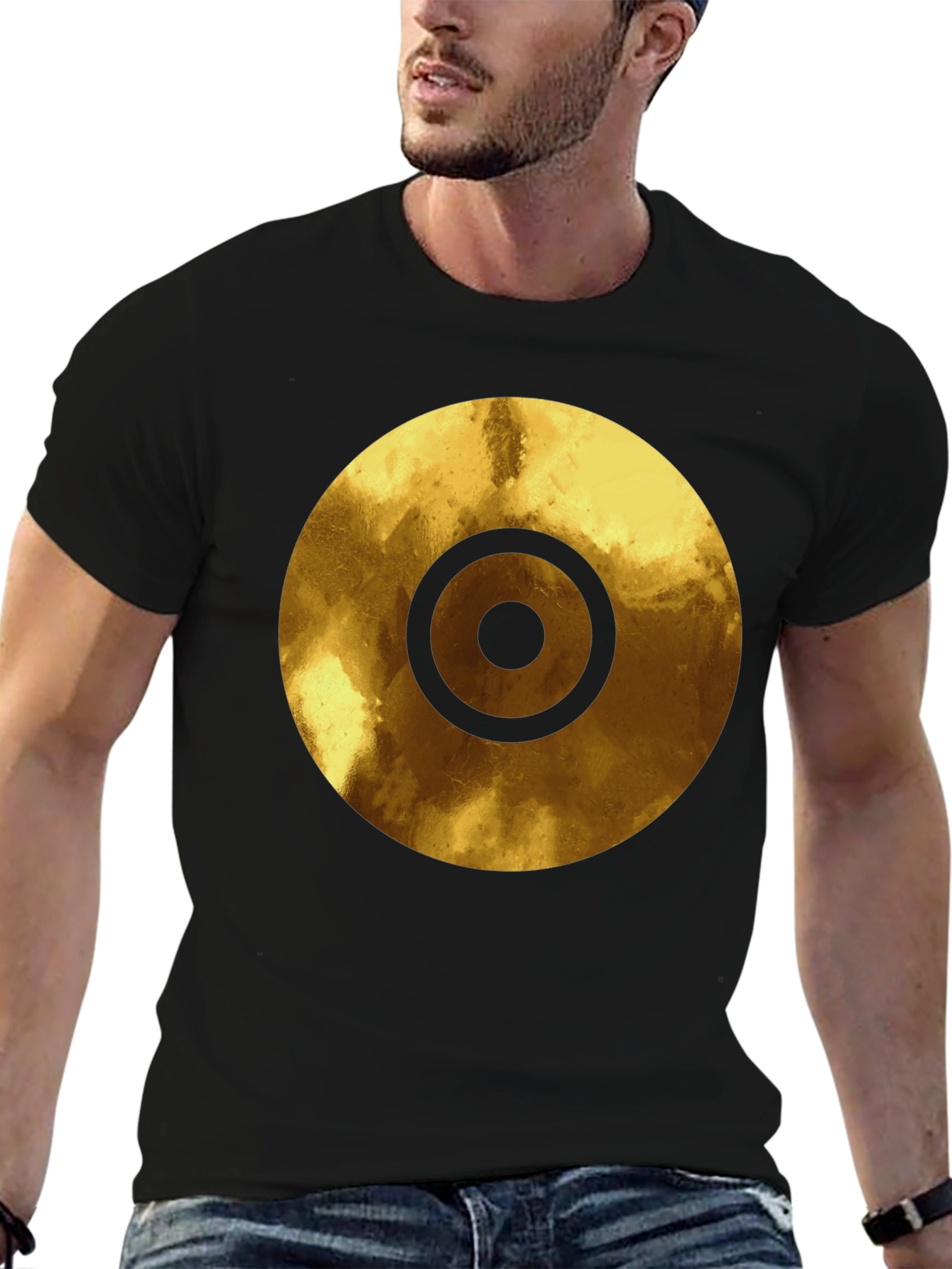 Golden Target Graphic Black T-Shirt