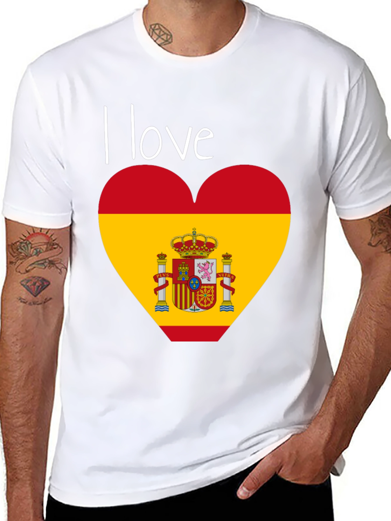 I Love Spain T-Shirt - Black Cotton Tee