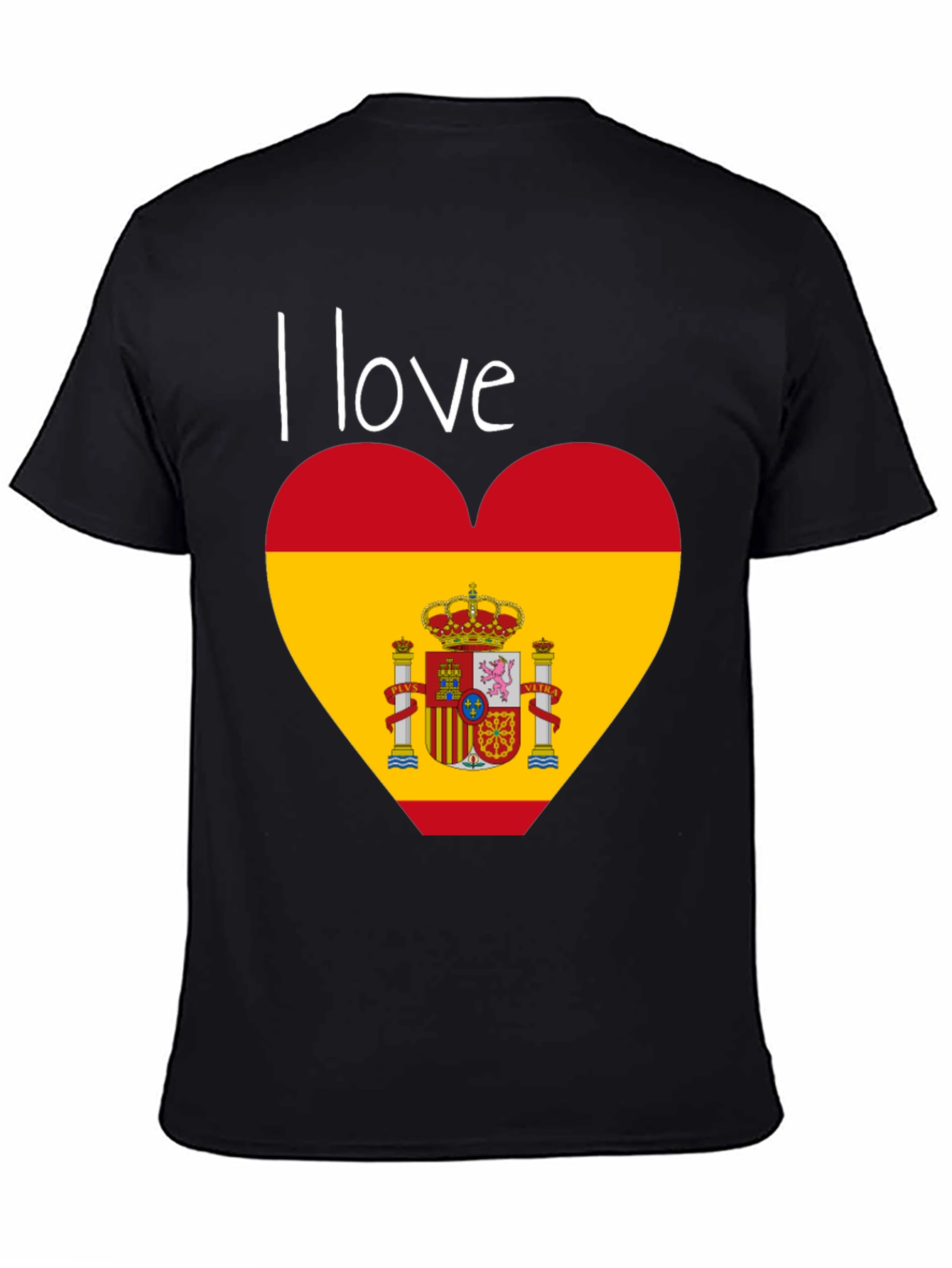 I Love Spain T-Shirt - Black Cotton Tee