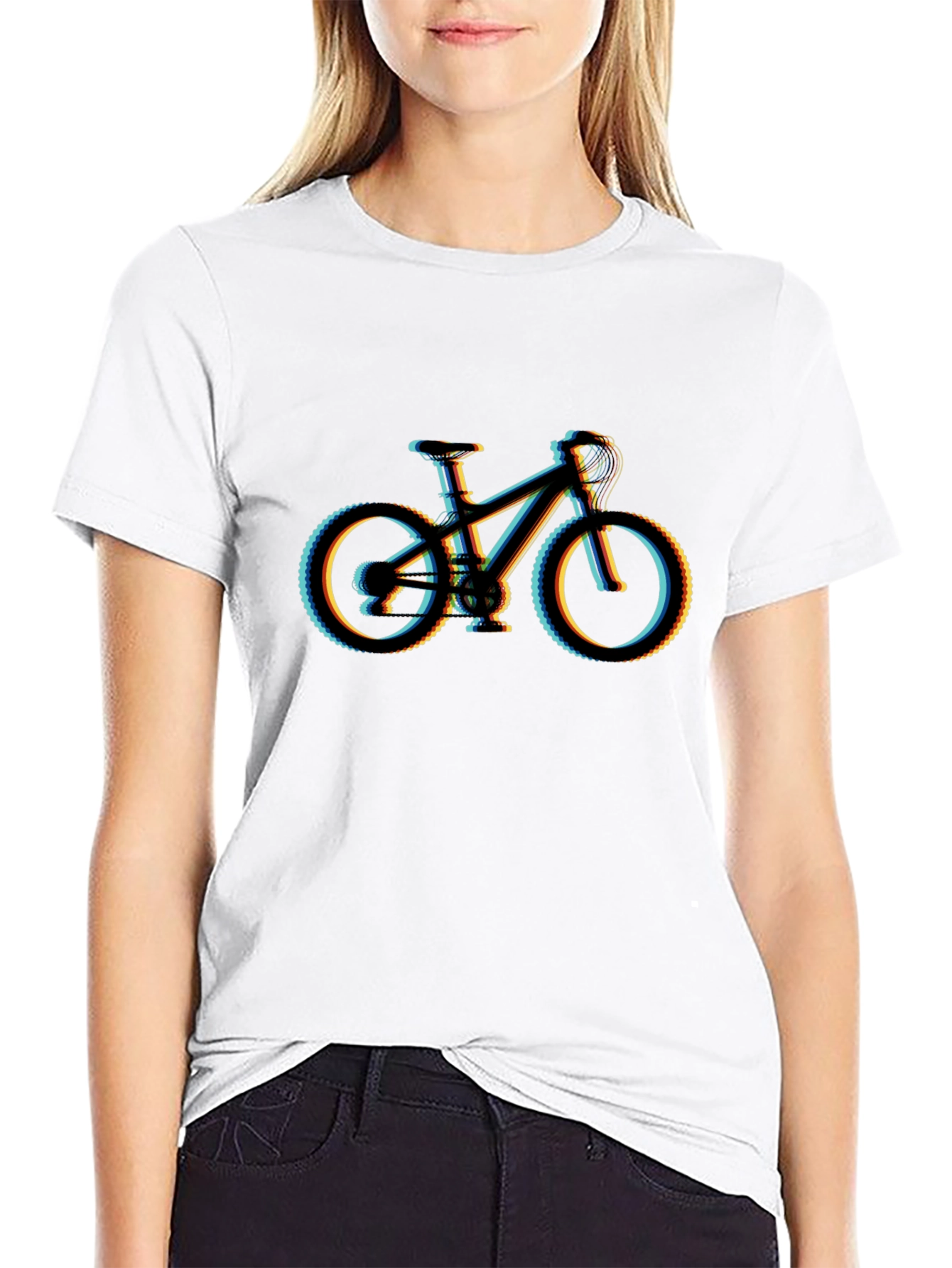 Mountain Bike Glitch Graphic T-Shirt