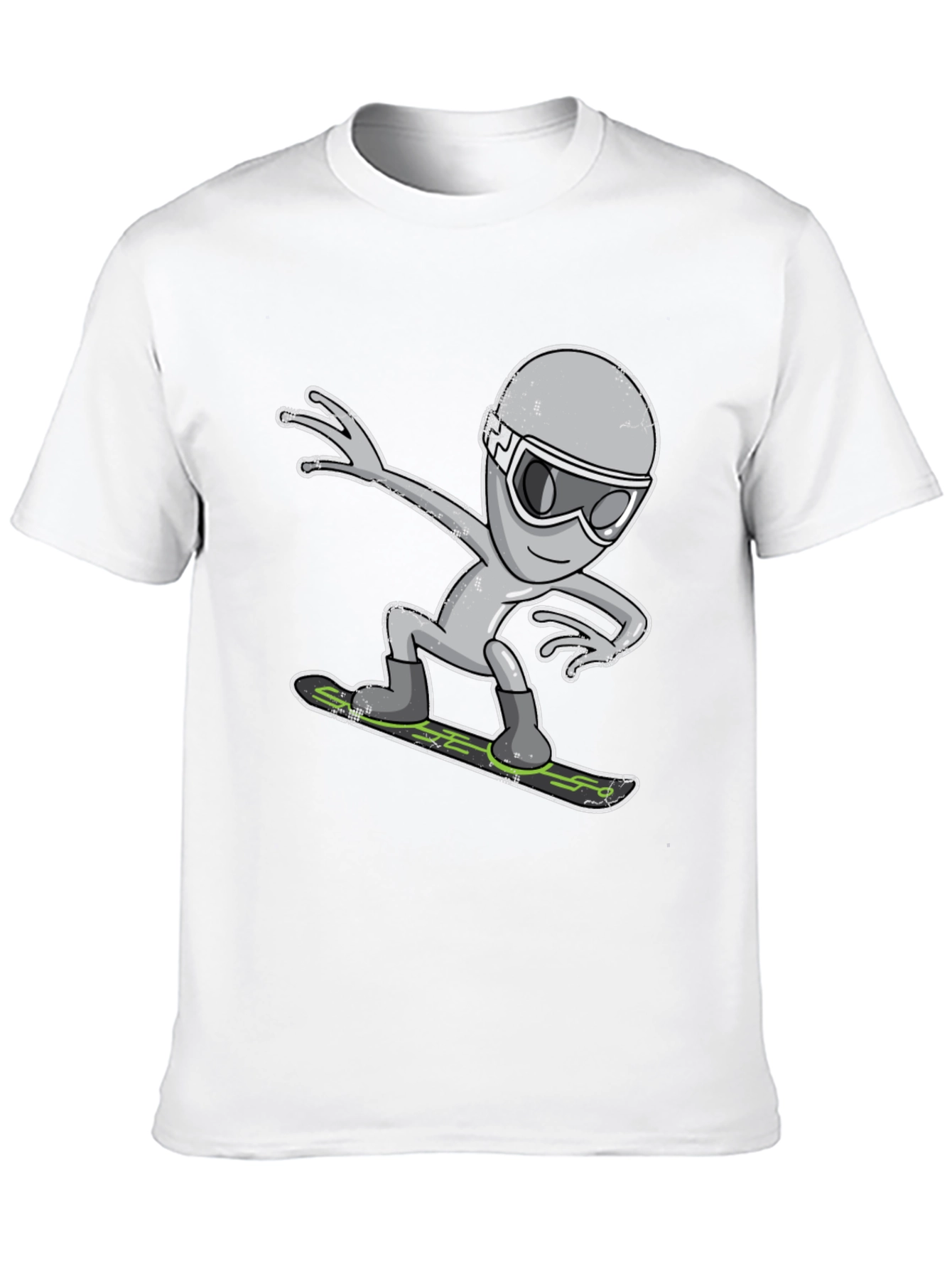 Alien Snowboarding T-Shirt - Cool Graphic Tee