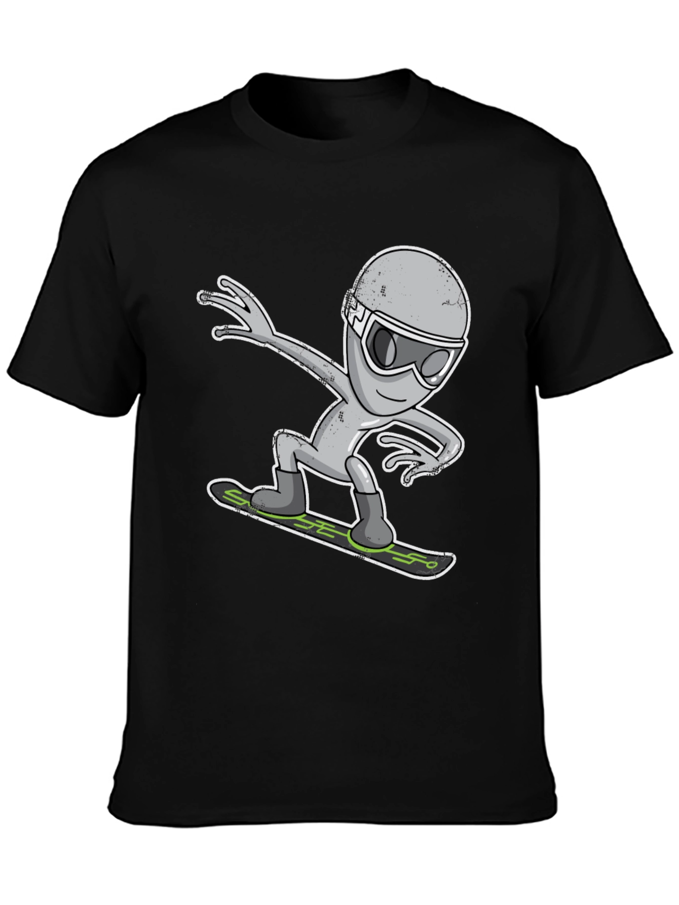 Alien Snowboarding T-Shirt - Cool Graphic Tee