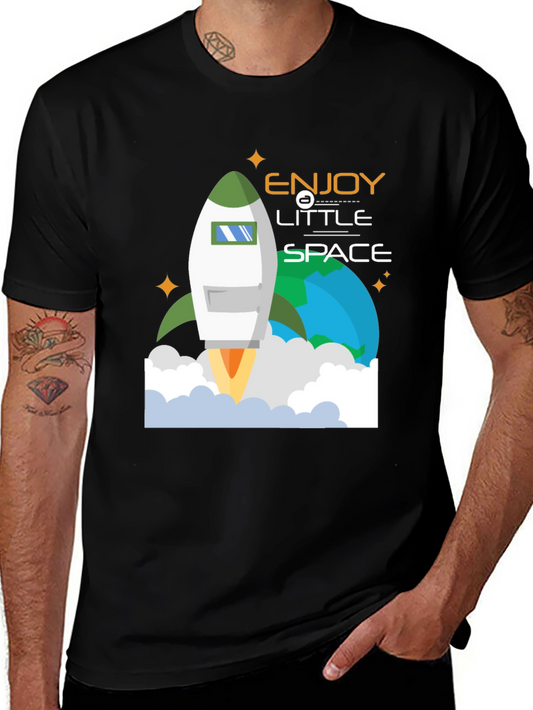 Enjoy Little Space T-Shirt | Rocket Launch Graphic Tee