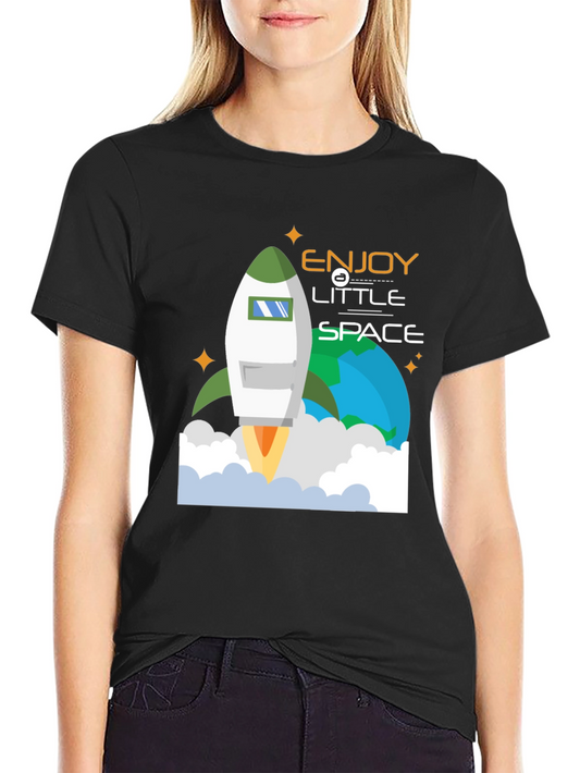 Enjoy Little Space T-Shirt | Rocket Launch Graphic Tee