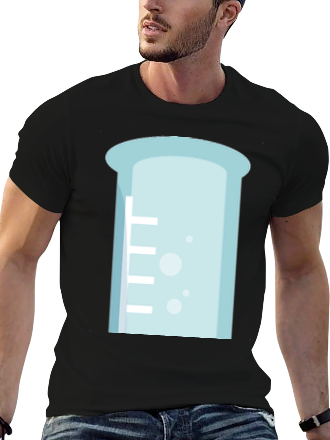 Science Beaker T-Shirt - Black Chemistry Tee