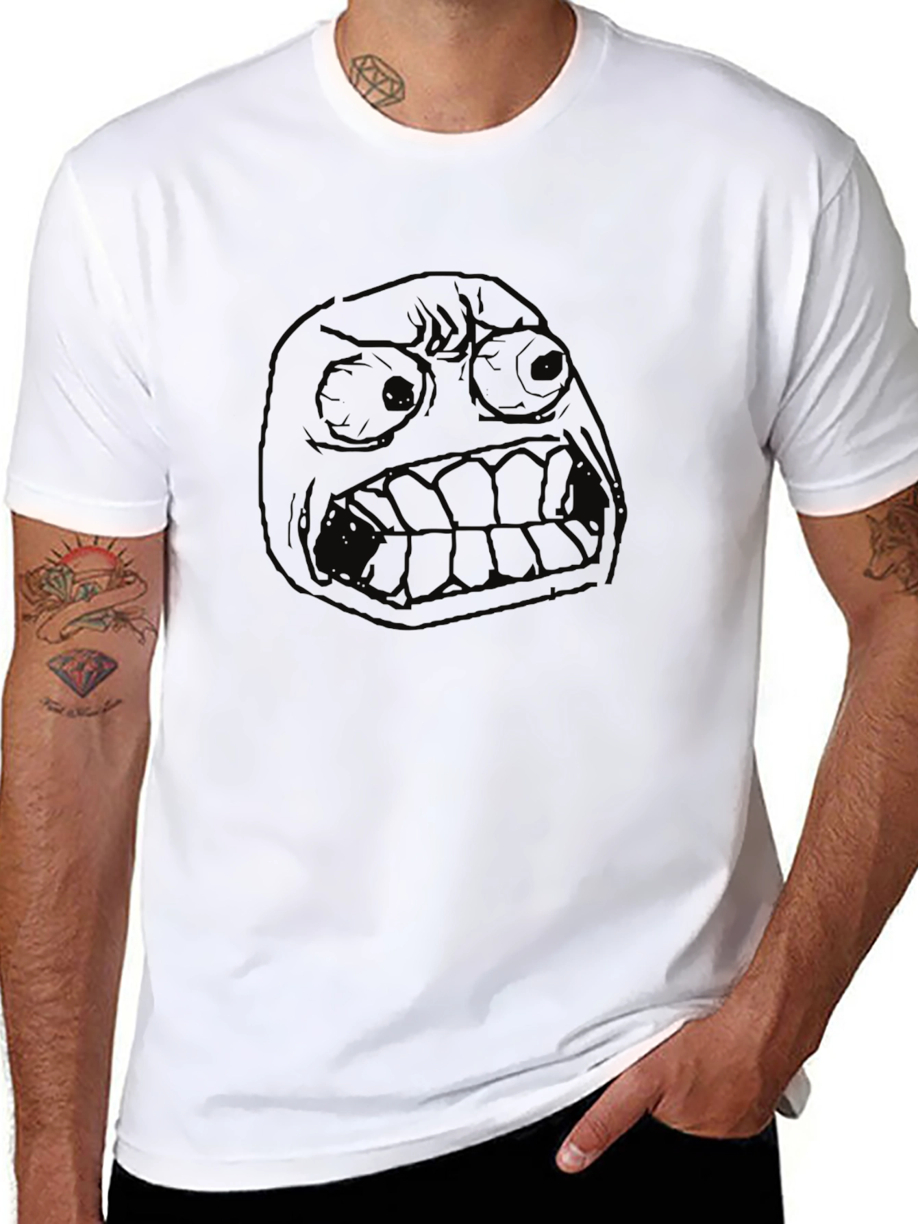 Rage Face Graphic Tee - Black