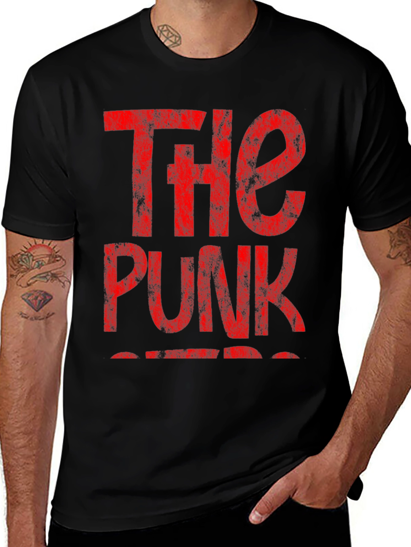 The Punk T-Shirt - Distressed Red Print