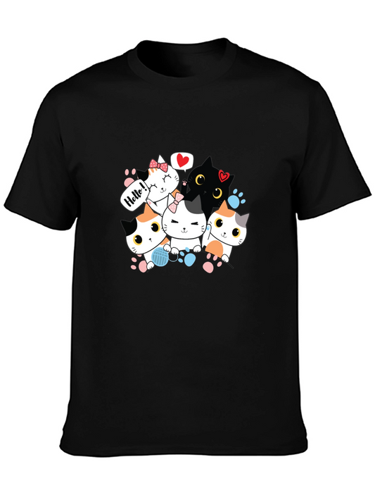 Cute Cats T-Shirt - Graphic Tee for Cat Lovers