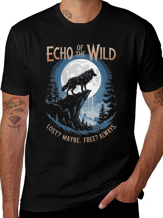 Echo of the Wild Wolf Graphic T-Shirt