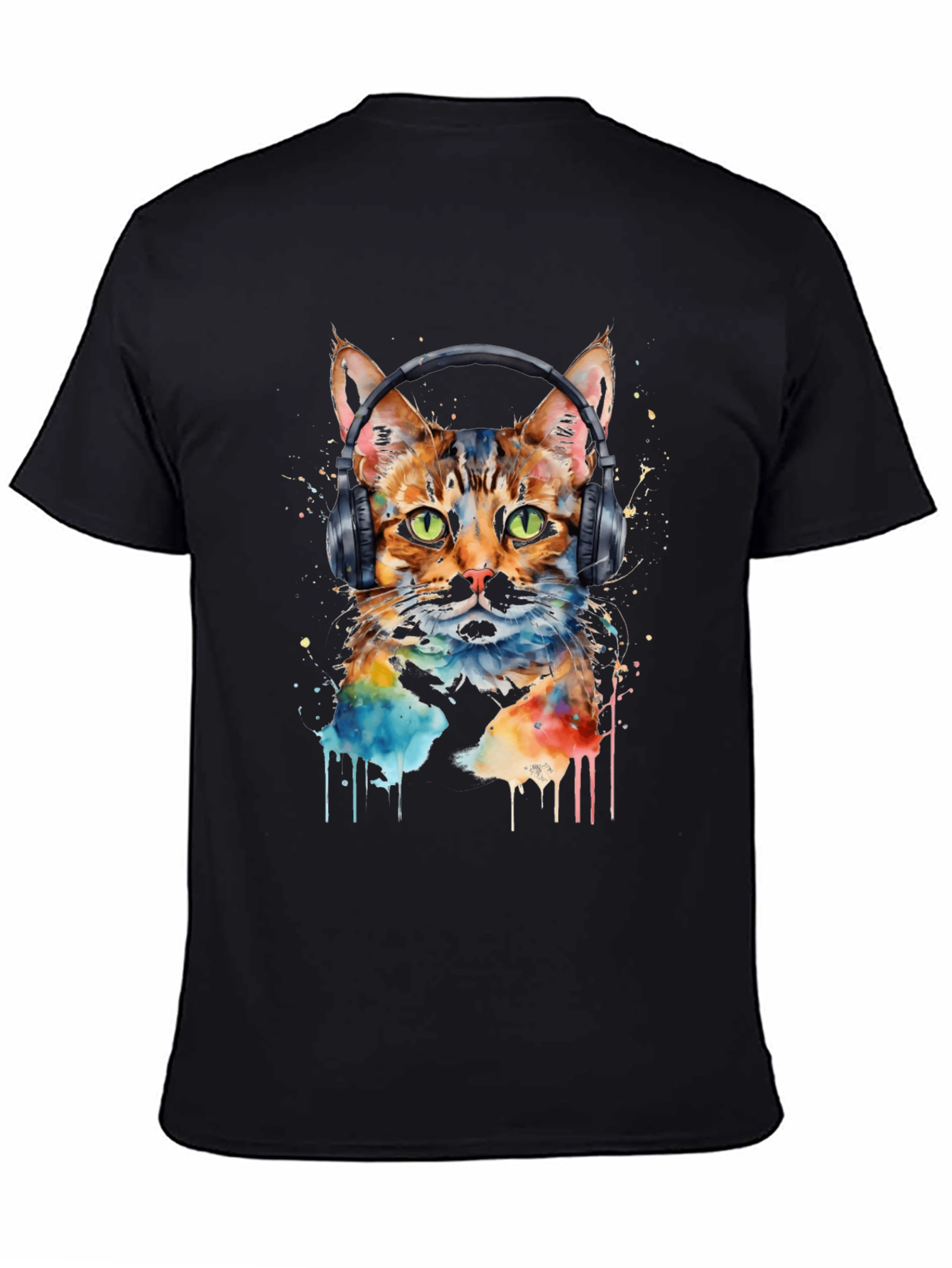 Cool Cat Headphones Graphic Tee - Trendy Style