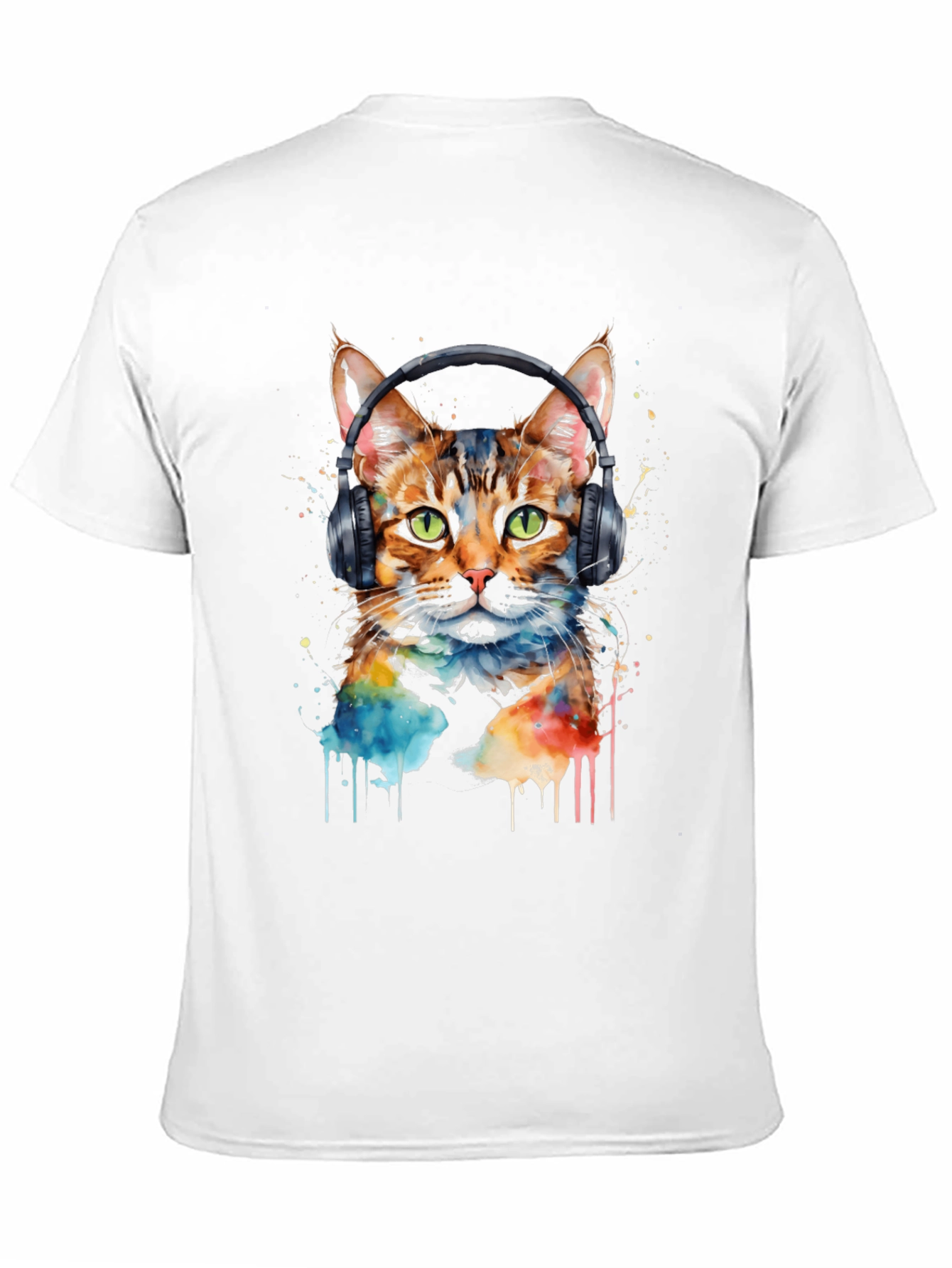 Cool Cat Headphones Graphic Tee - Trendy Style