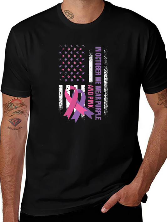Purple & Pink Ribbon Awareness Graphic Tee