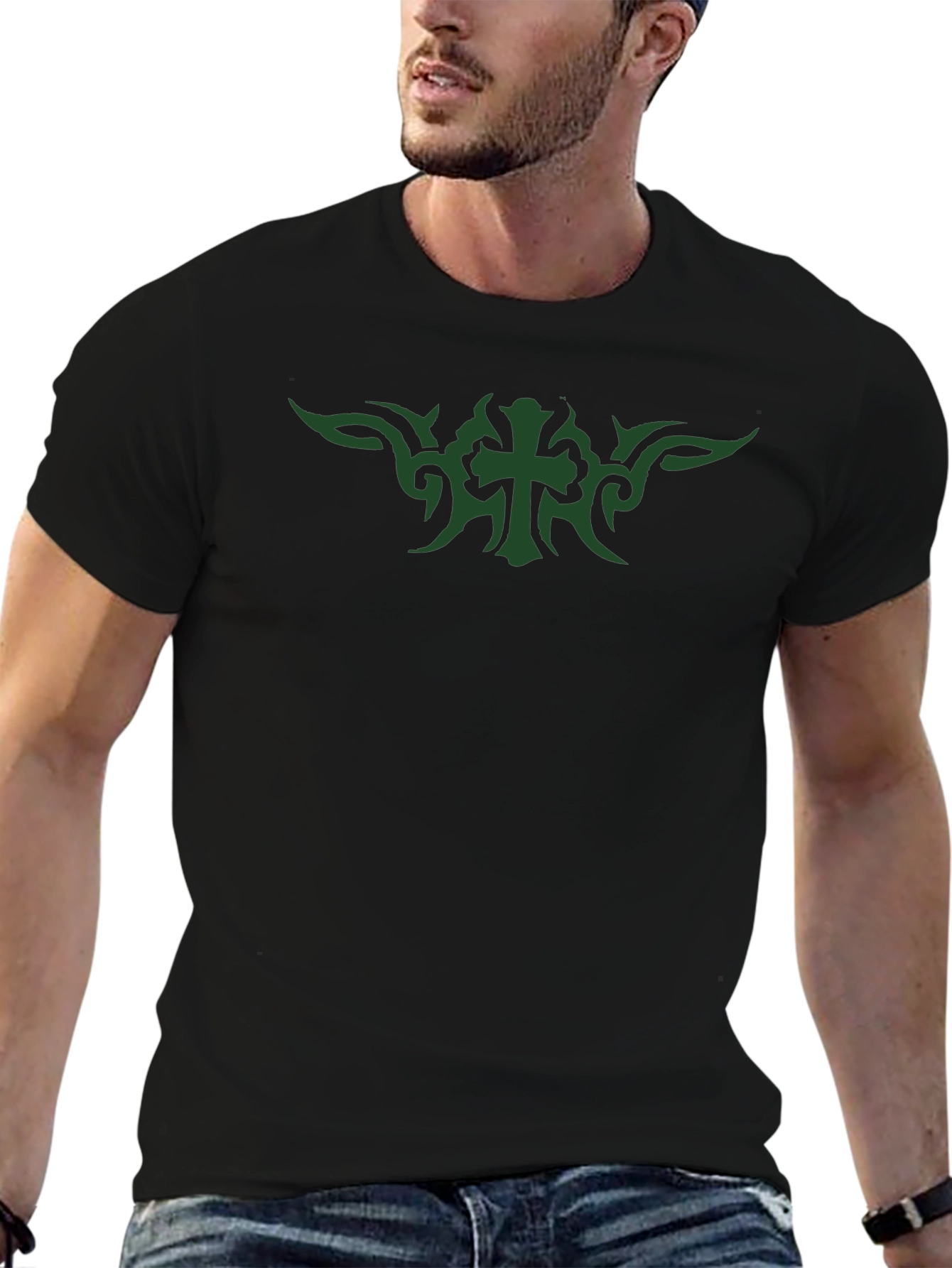 Tribal Cross Graphic Tee - Modern & Edgy