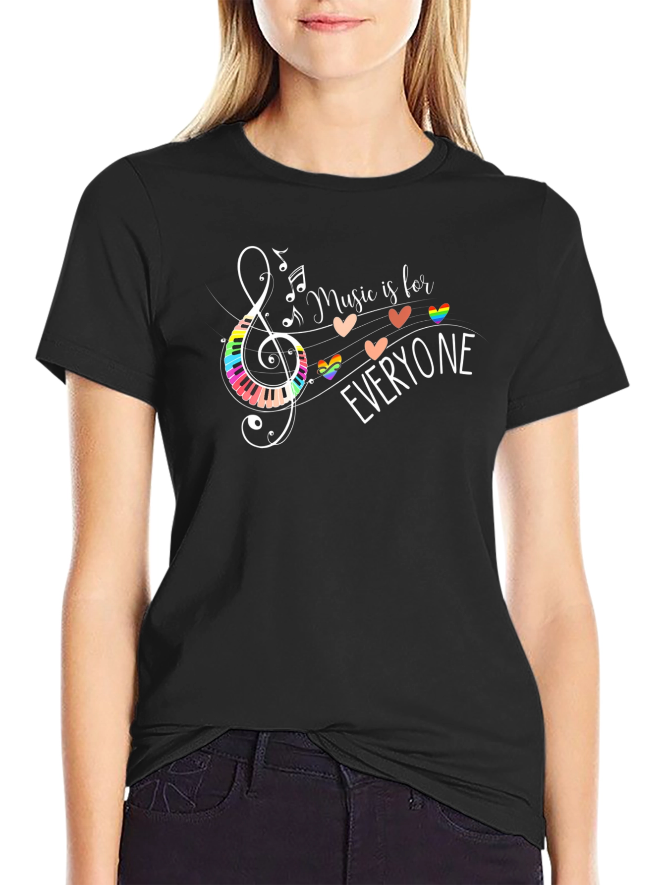 Music is for Everyone Graphic Tee - Black