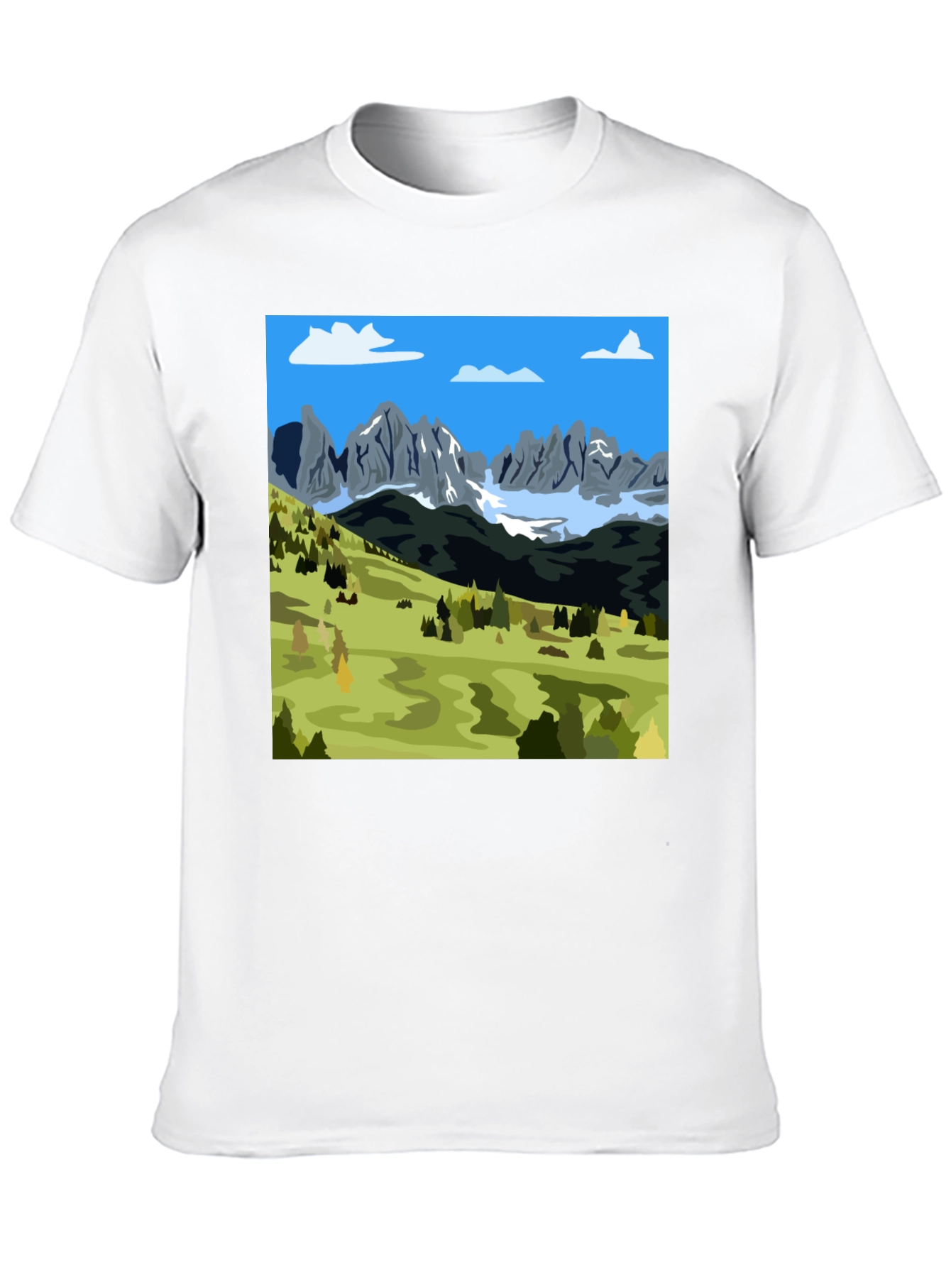 Mountains Landscape Graphic Tee - Black