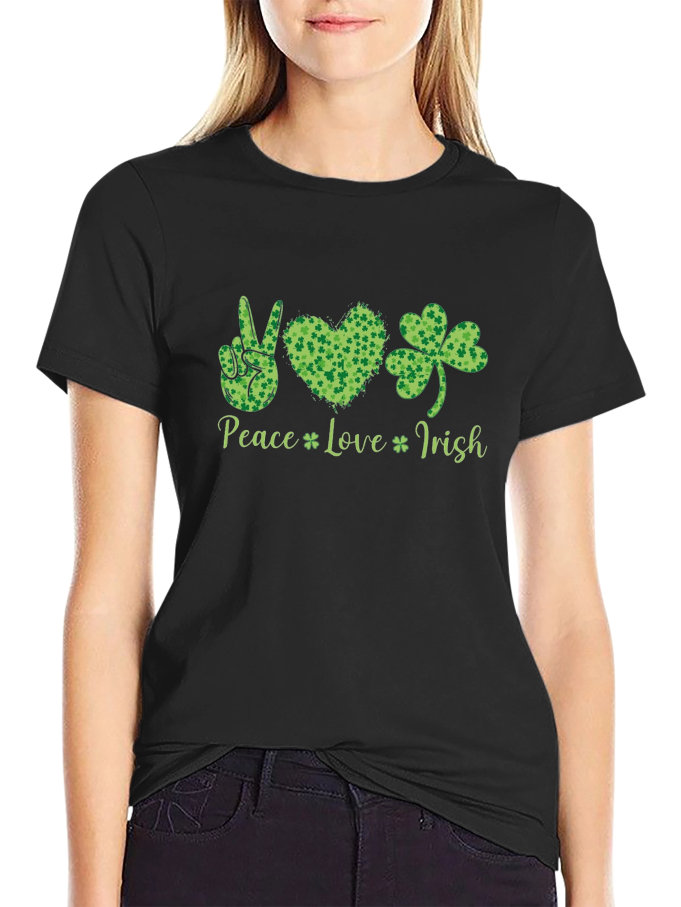 Peace Love Irish Shamrock T-Shirt