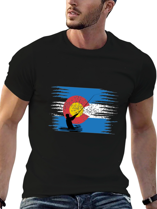 Colorado Fishing T-Shirt - Black Cotton Blend