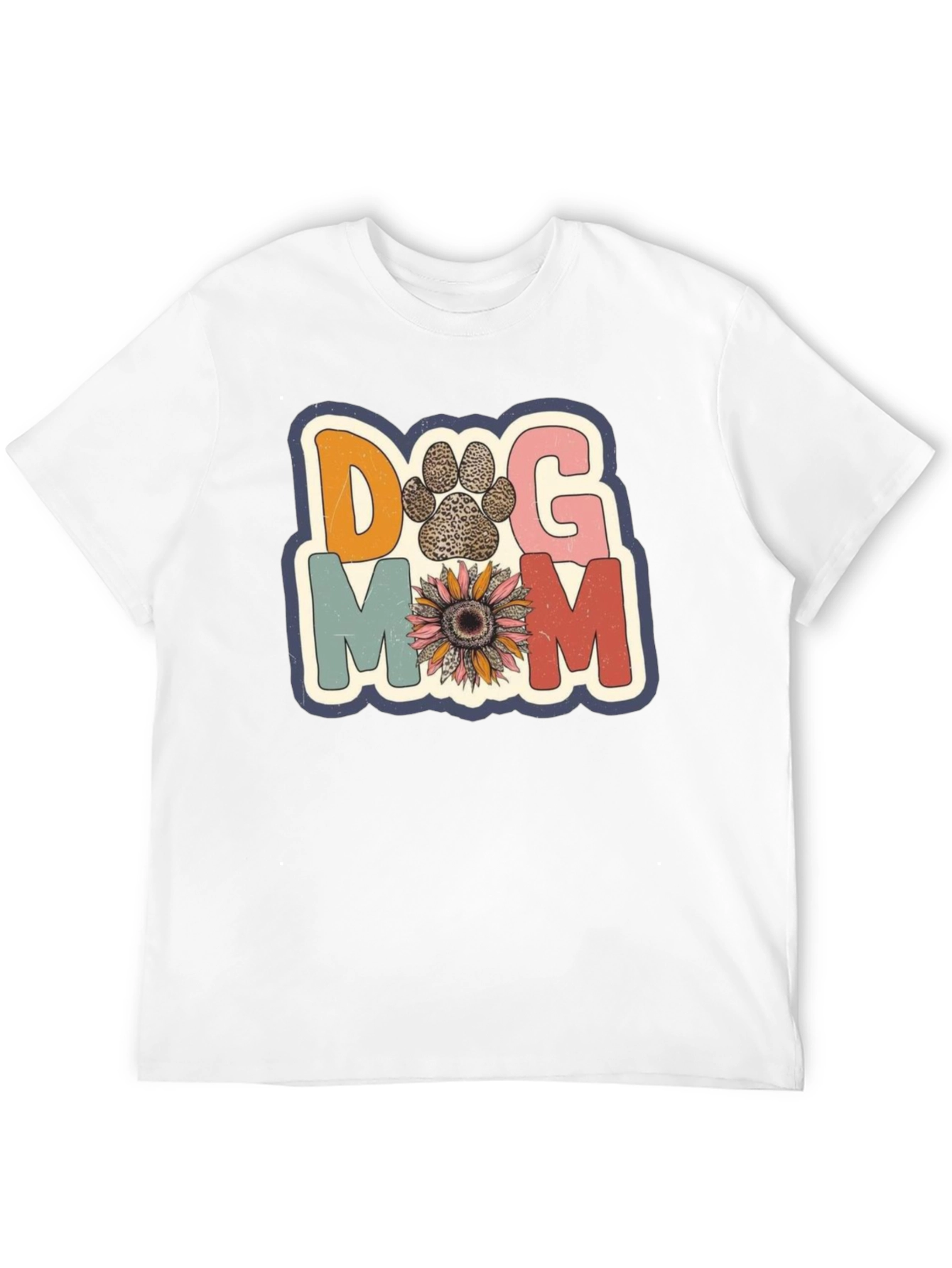 Dog Mom Tee - Floral Paw Print Design