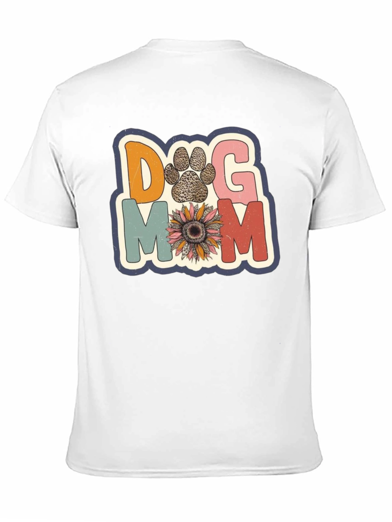 Dog Mom Tee - Floral Paw Print Design