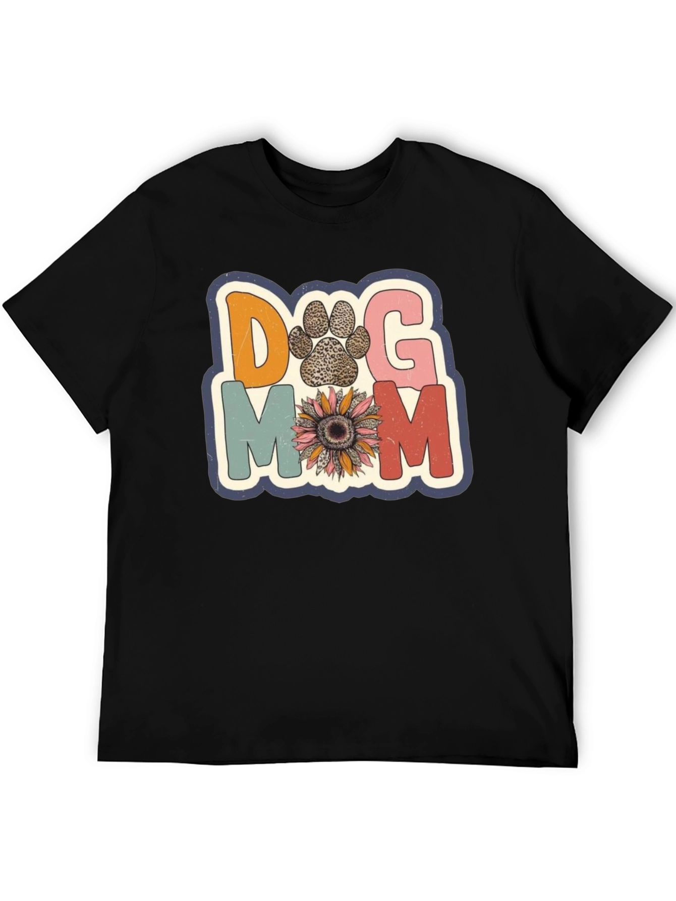 Dog Mom Tee - Floral Paw Print Design