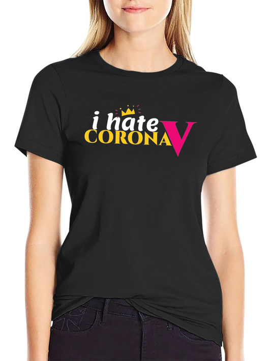 I Hate Corona V Graphic Tee - Unisex Black T-Shirt