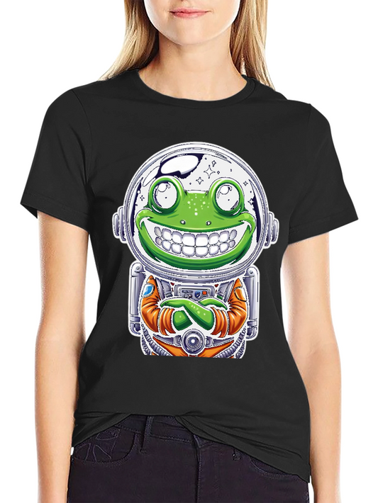 Frog Astronaut Graphic T-Shirt - Space Explorer Tee
