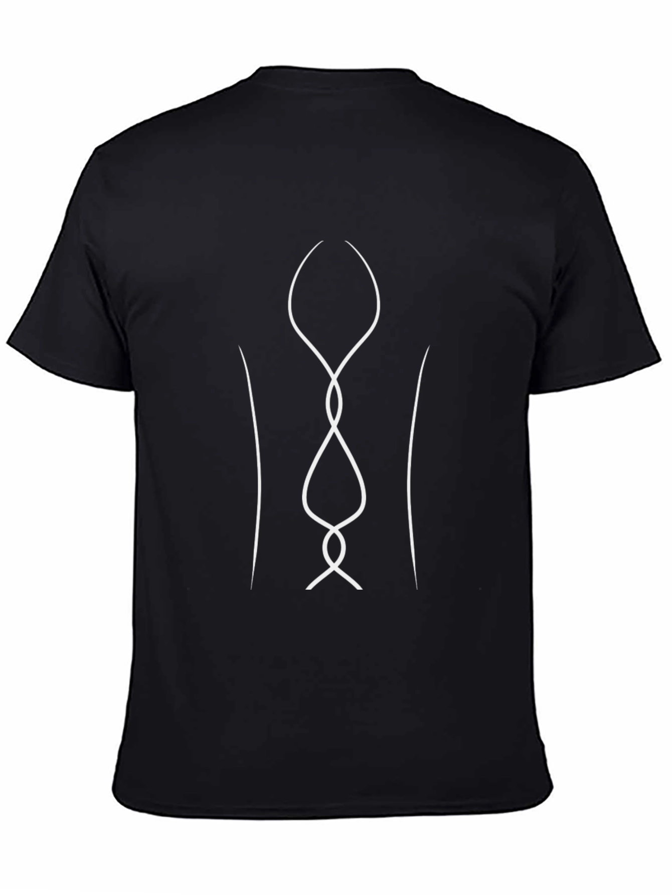 Abstract Line Art Graphic Tee - Black