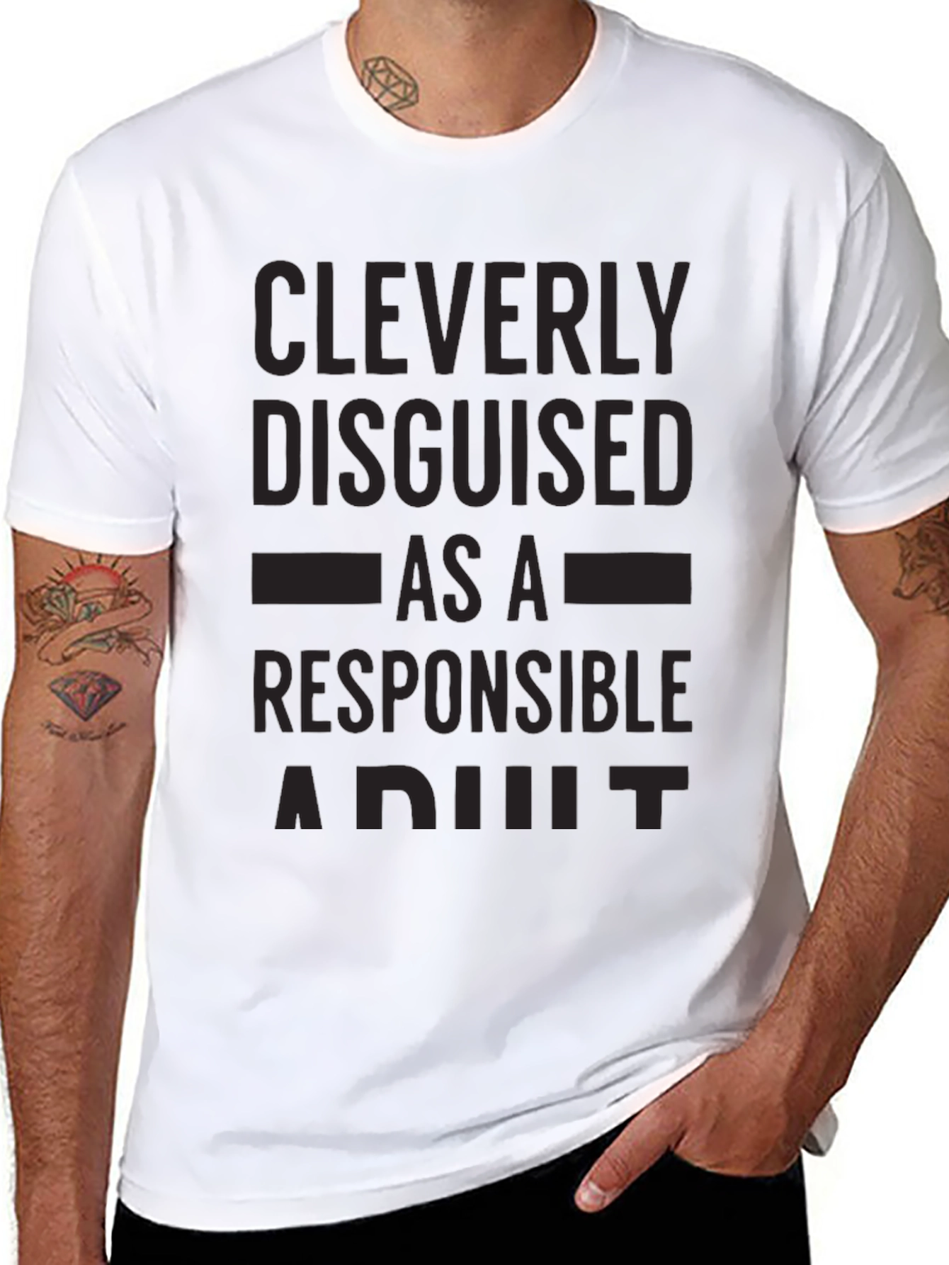 Cleverly Disguised Responsible Adult Black T-Shirt