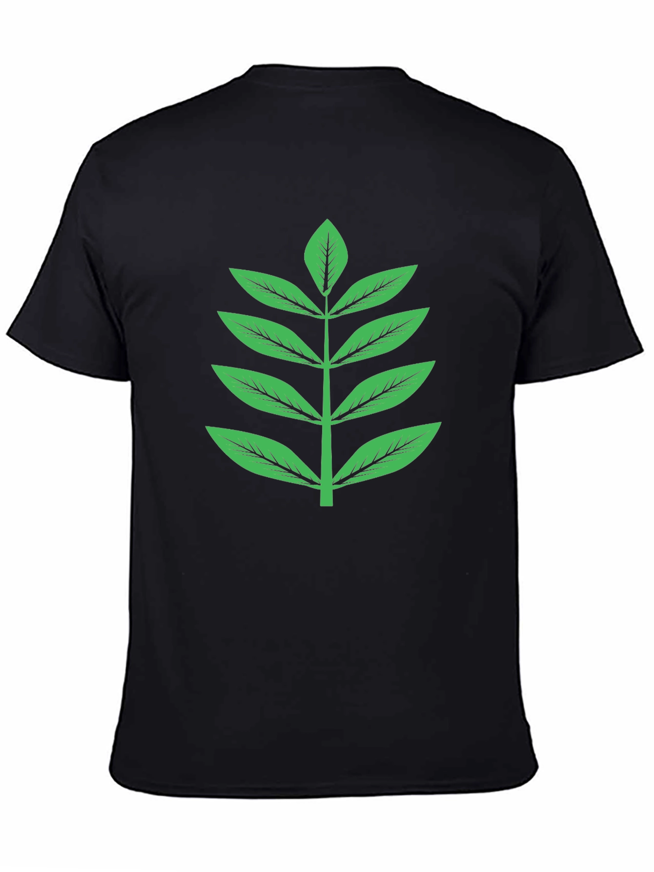 Nature Inspired Graphic Tee - Green Leaf Design